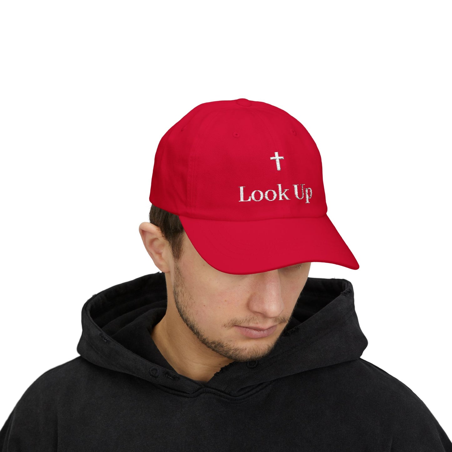 Look Up Cross embroidered Dad Hat-Inspirational Vintage Faith Cap
