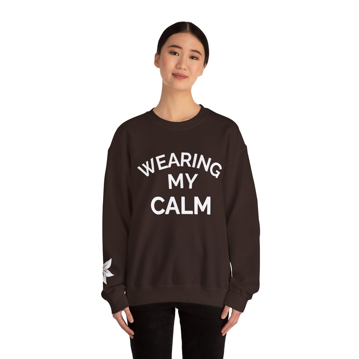 Wearing My Calm Crewneck Sweatshirt, Cozy Unisex Sweatshirt, Relaxed Fit Apparel, Gift for Mindfulness Lovers, Everyday Comfort Wear, [...]