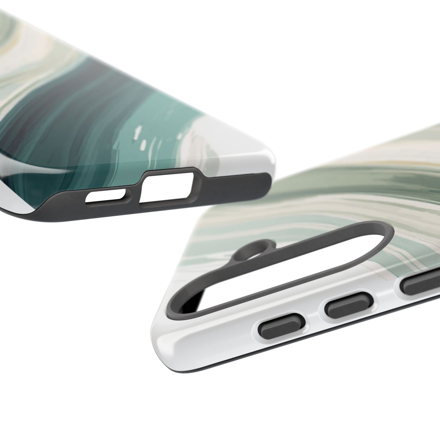 Sea Glass Drift Phone Case – Coastal Abstract Ocean Waves iPhone Case | Sage Green Minimalist Protective Cover