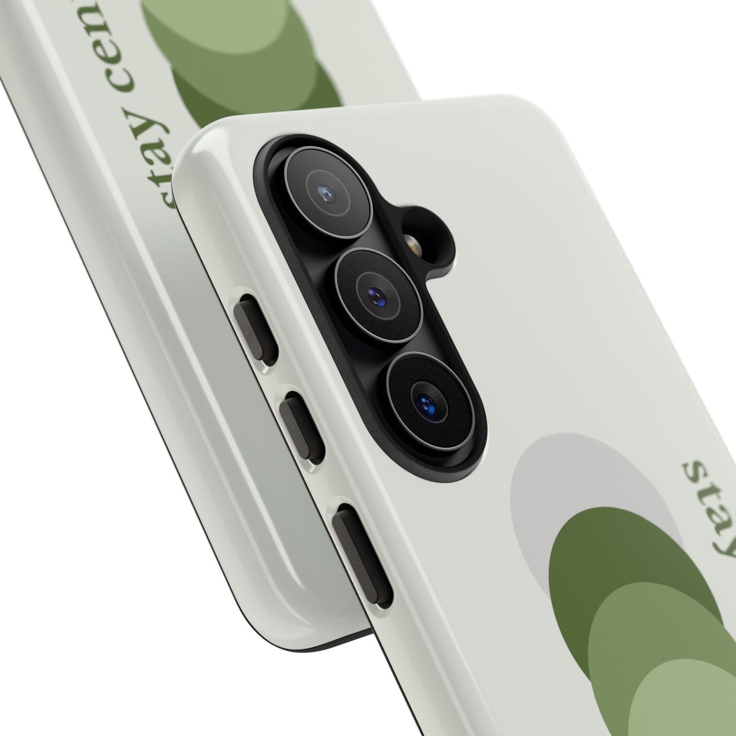 Stay Centered Minimalist Phone Case – Sage Green Wellness Aesthetic iPhone Case | Modern Neutral Protective Cover