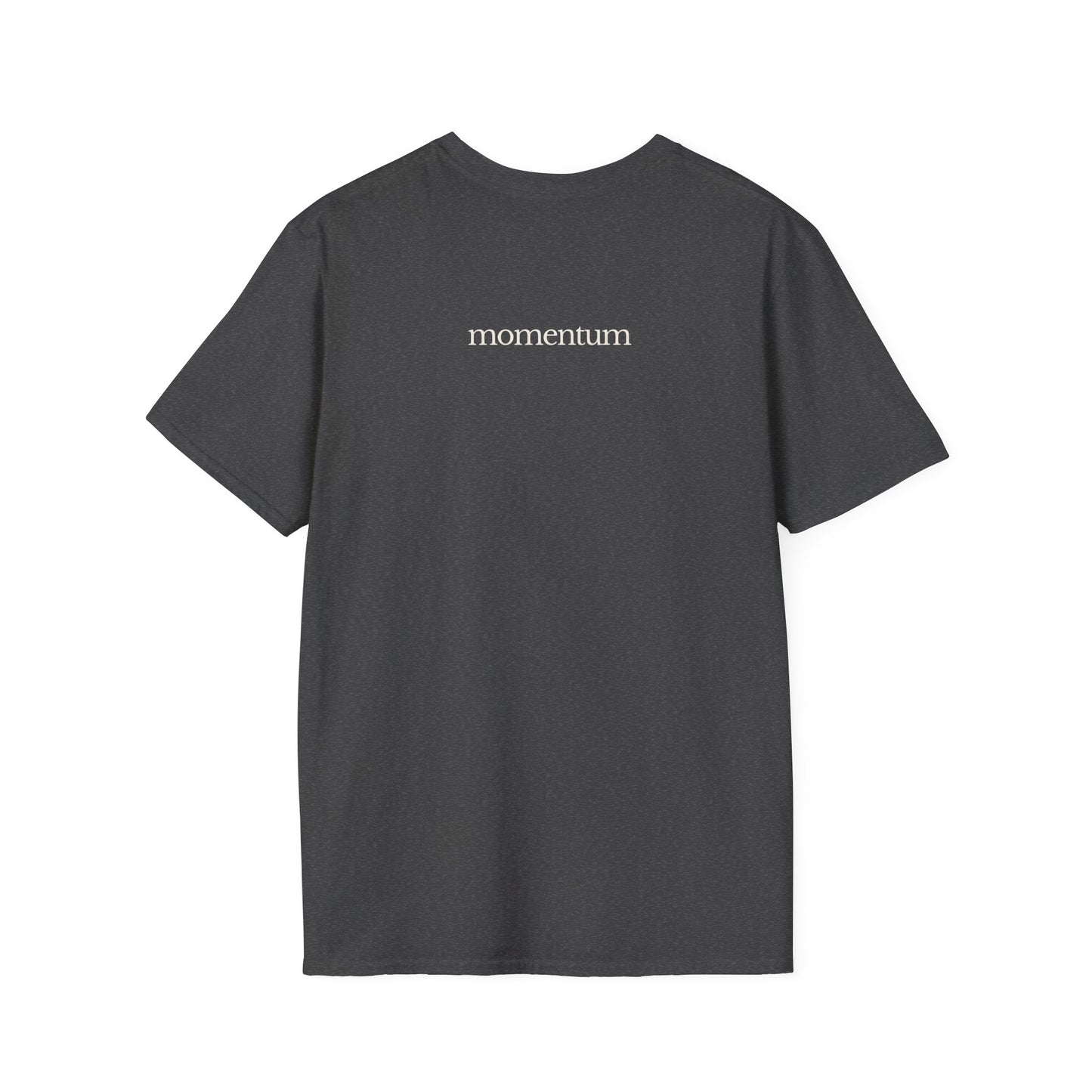 think < do > Unisex Softstyle T-Shirt | Minimalist Inspirational Tee with Momentum Back Detail