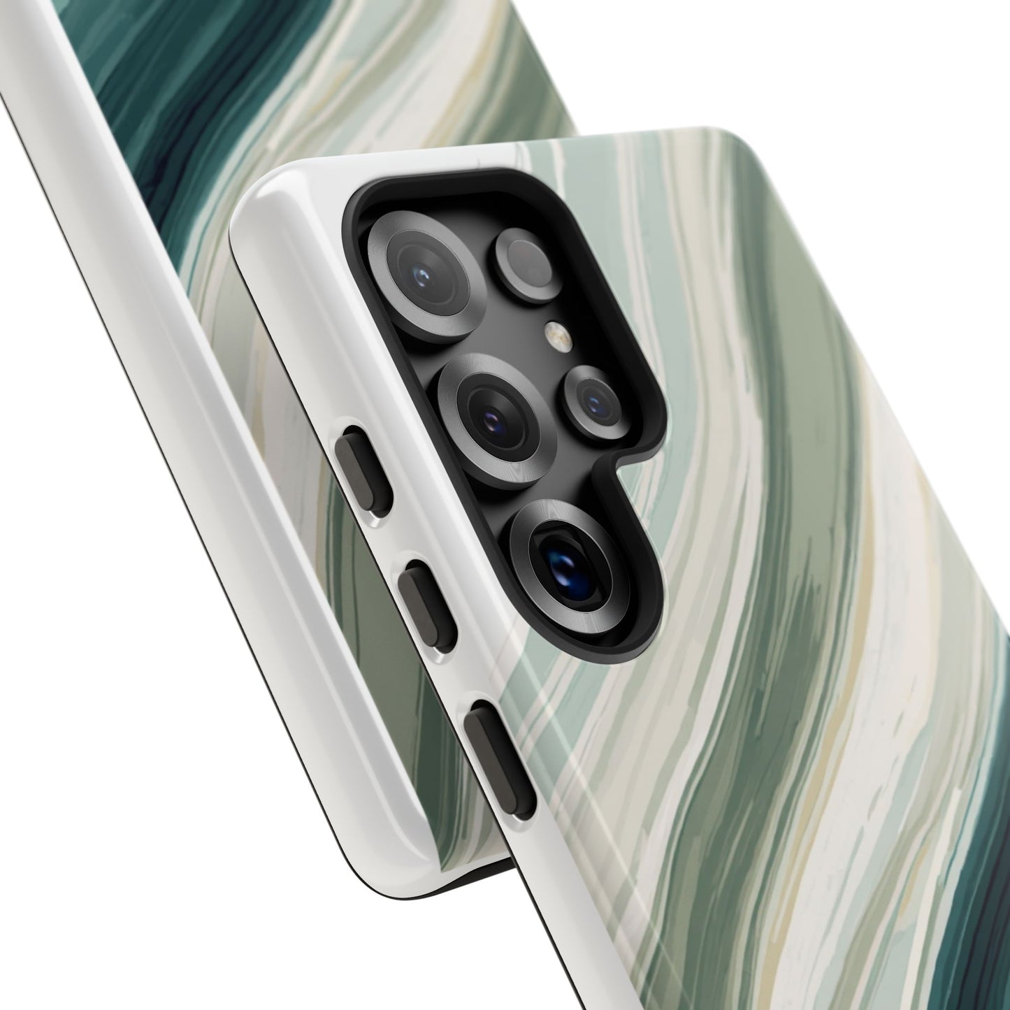 Sea Glass Drift Phone Case – Coastal Abstract Ocean Waves iPhone Case | Sage Green Minimalist Protective Cover