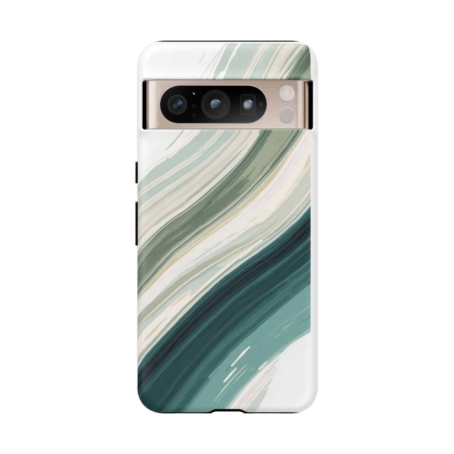 Sea Glass Drift Phone Case – Coastal Abstract Ocean Waves iPhone Case | Sage Green Minimalist Protective Cover