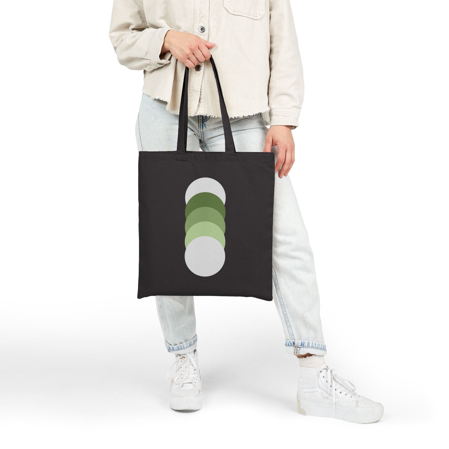 Stay Centered Minimalist Cotton Canvas Tote Bag – Sage Green Wellness Aesthetic Everyday Carryall