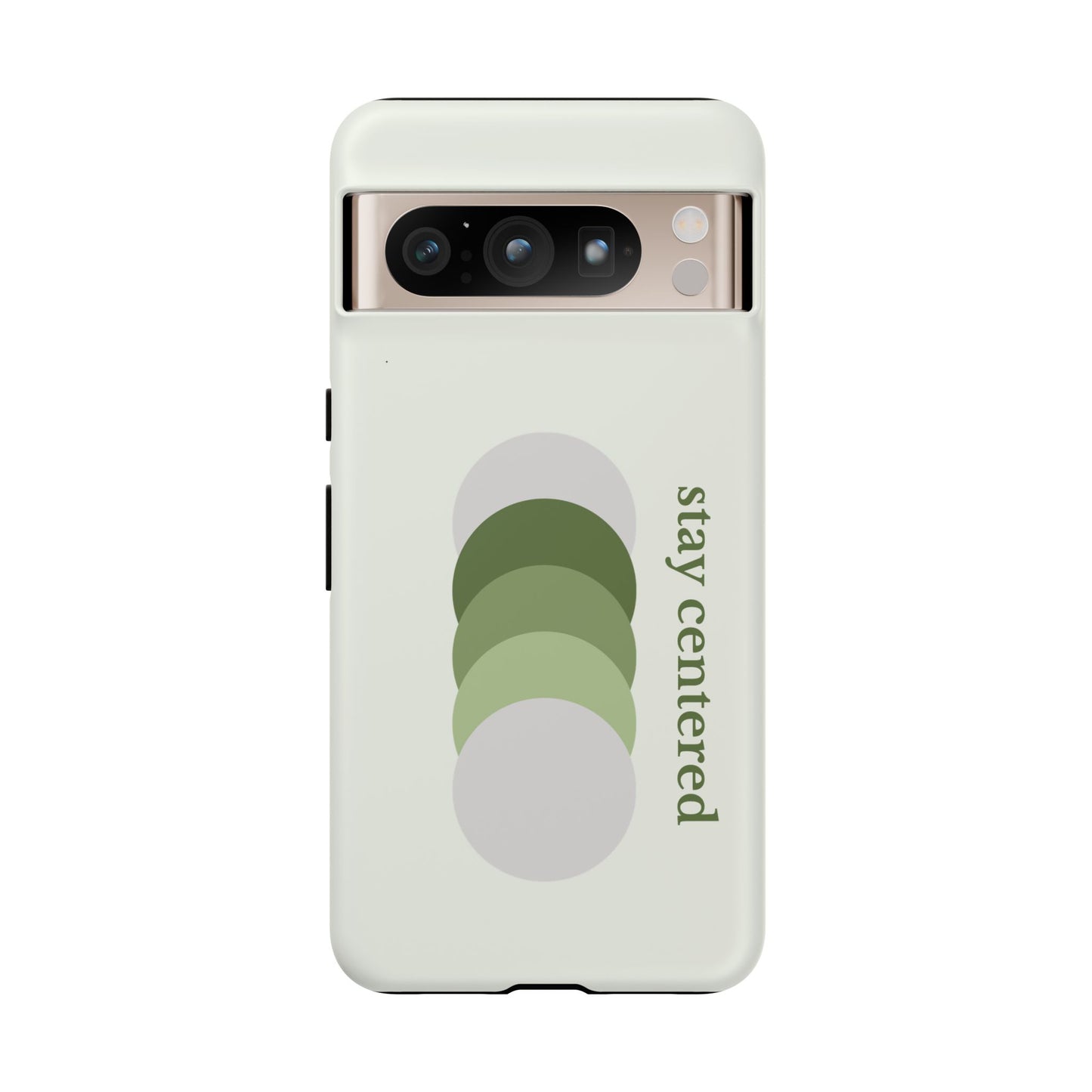 Stay Centered Minimalist Phone Case – Sage Green Wellness Aesthetic iPhone Case | Modern Neutral Protective Cover