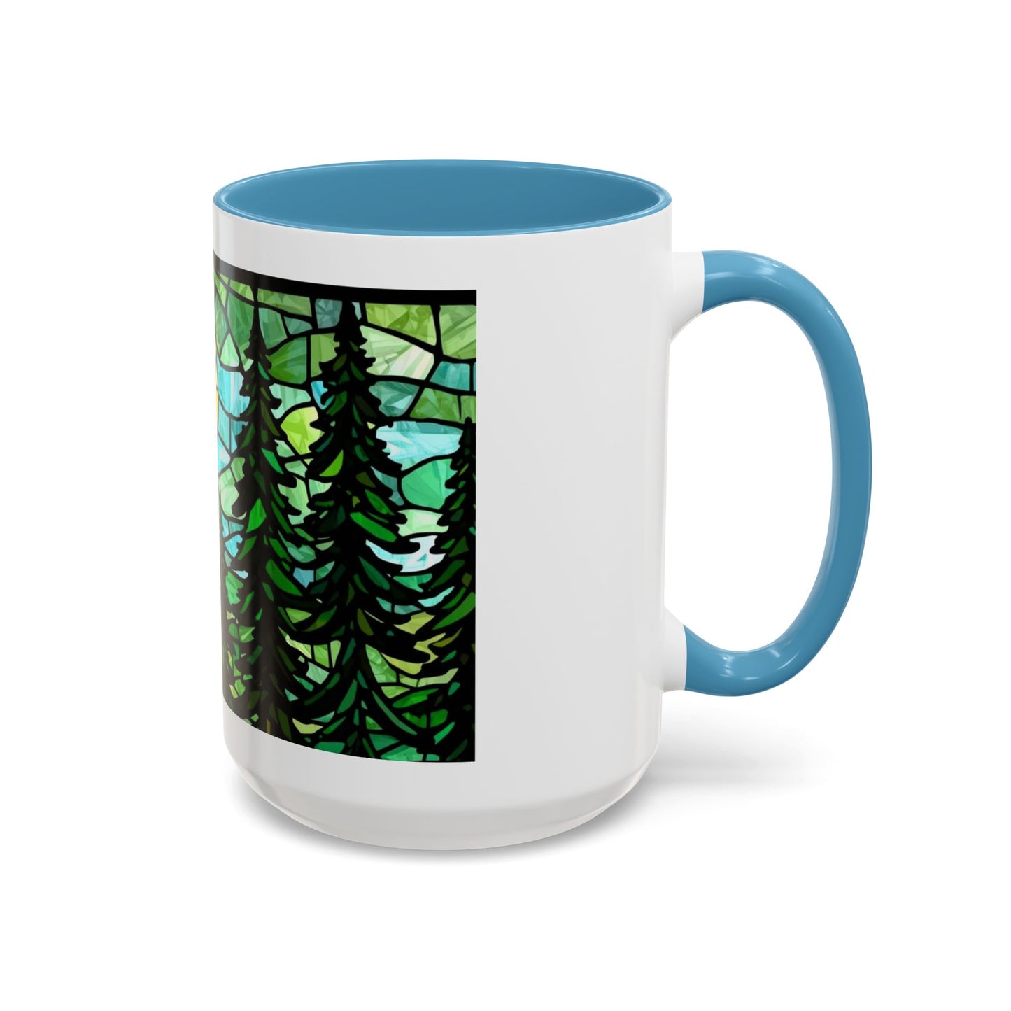 Stained Glass Forest Sunrise Mug – 15oz