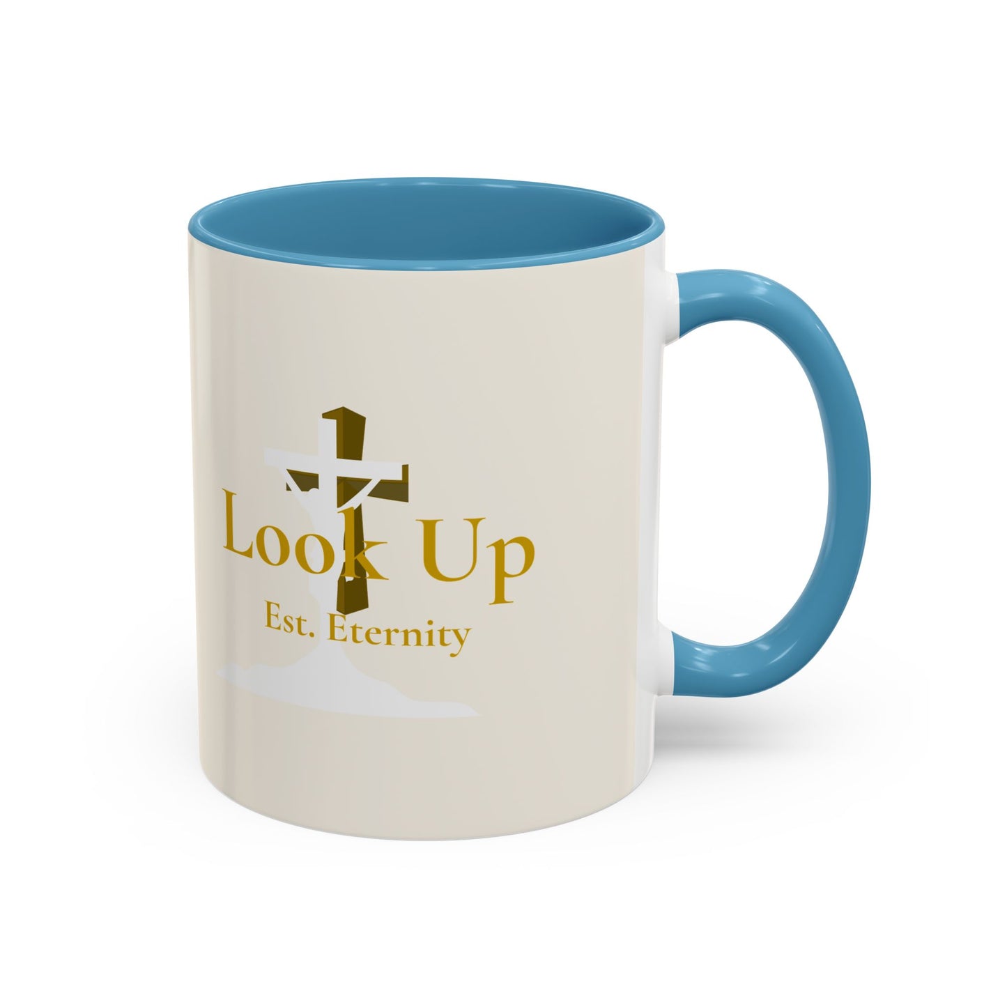 Look Up Est. Eternity Accent Coffee Mug with Cross – 11 oz & 15 oz