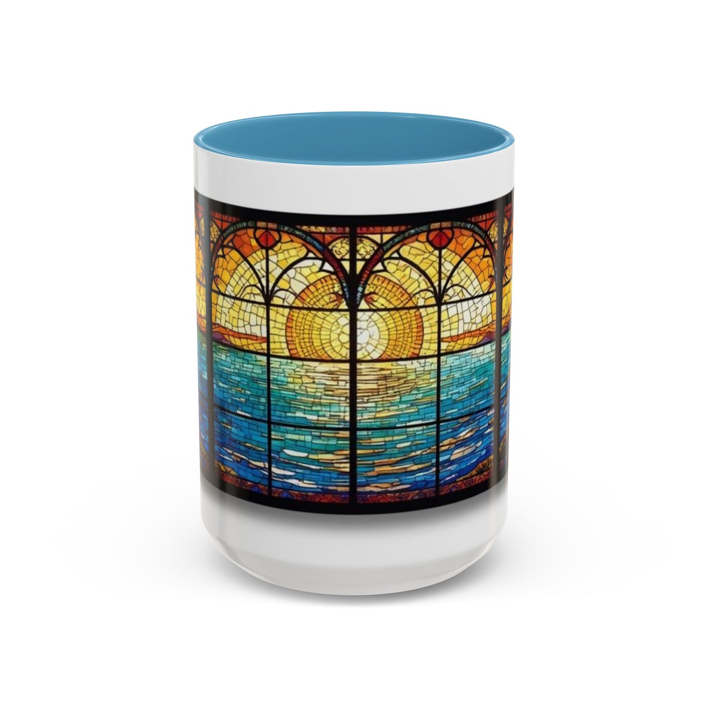 Stained Glass Ocean Sunset Mug – 15oz