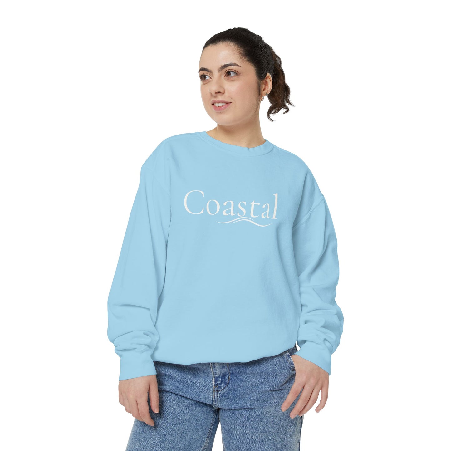 Beach Graphic Sweatshirt — Retro Wave Script Pullover