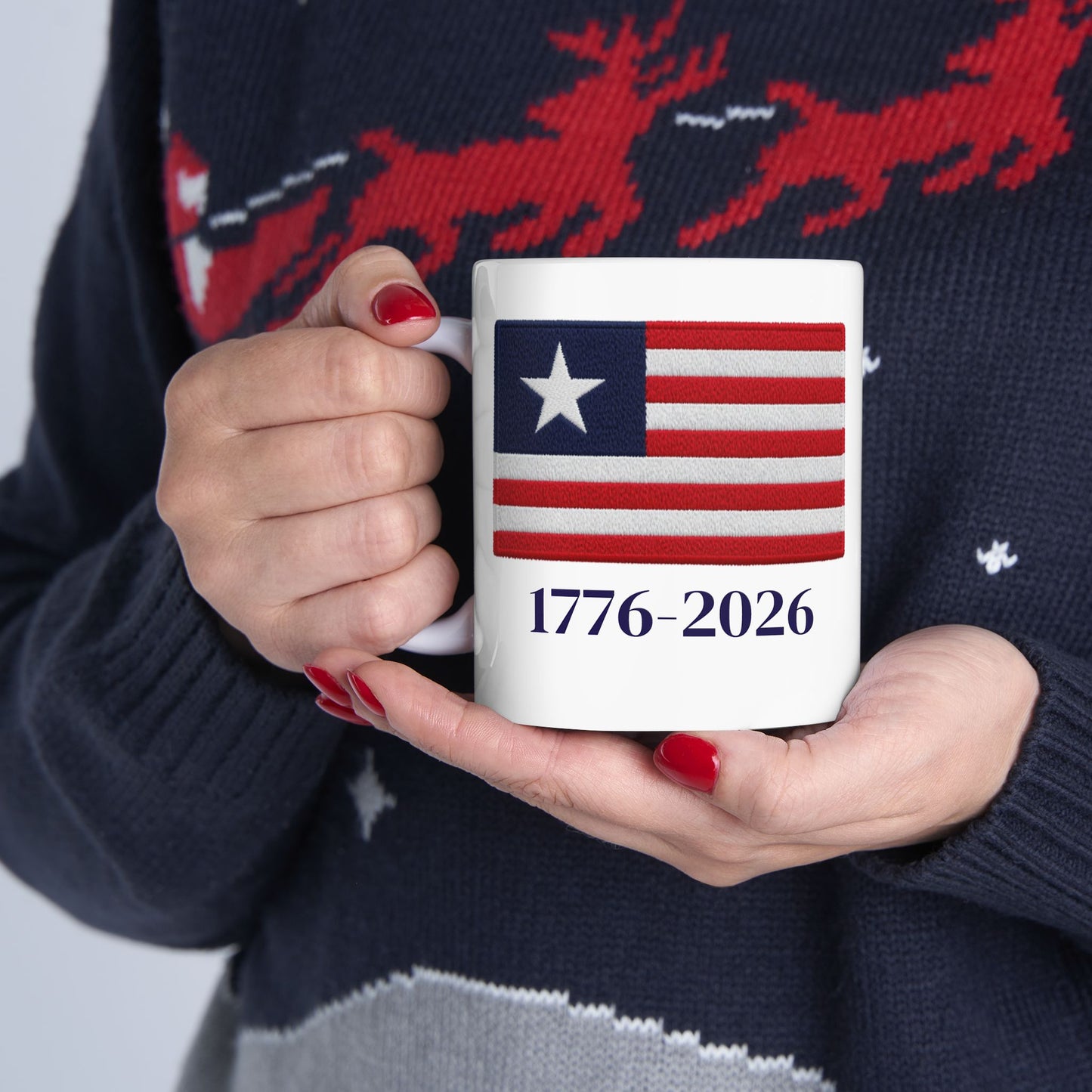 250th Anniversary USA Flag Ceramic Mug - Patriotic 1776–2026 Commemorative Coffee Cup (11oz/15oz)