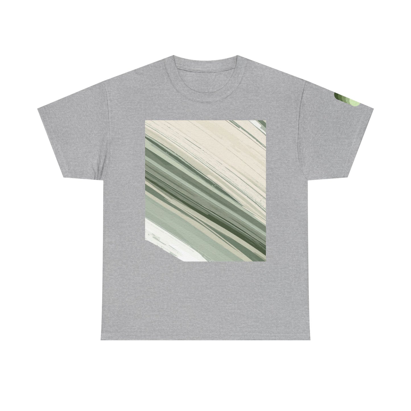 Sea Glass Drift Unisex Heavy Cotton Tee – Abstract Coastal Wave Graphic Shirt | Minimalist Sage Green Aesthetic Tee