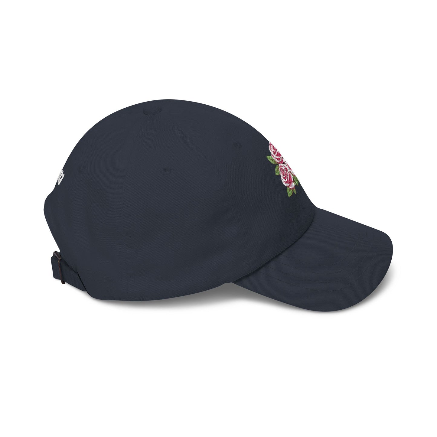 Embroidered Rose Floral Mama Dad Hat with Personalized Side Name