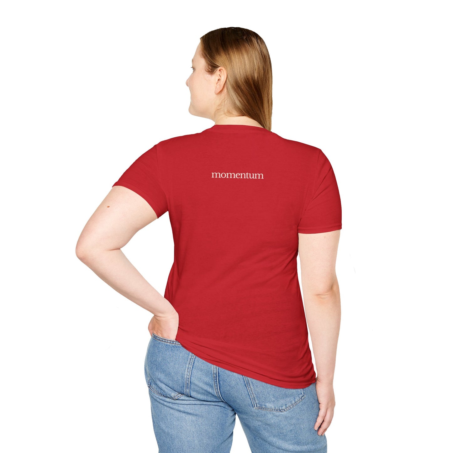 think < do > Unisex Softstyle T-Shirt | Minimalist Inspirational Tee with Momentum Back Detail