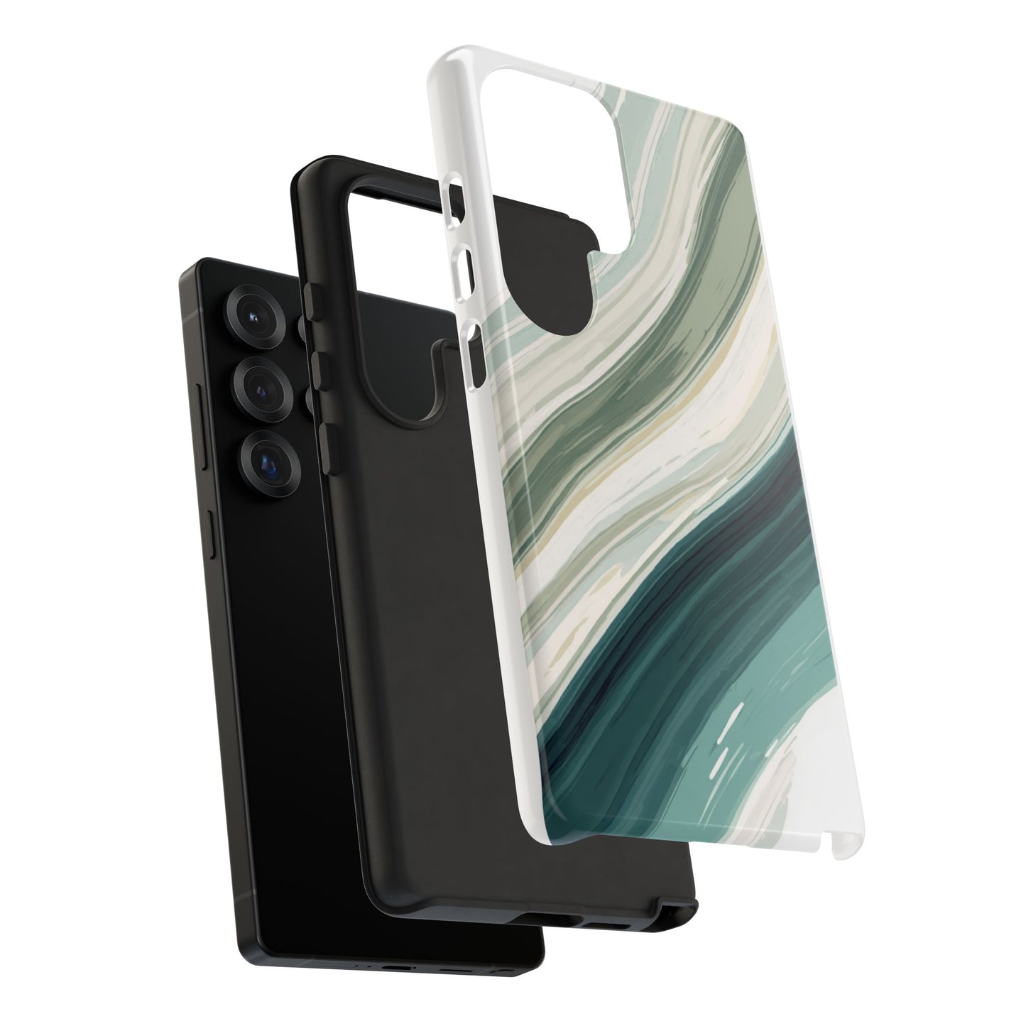 Sea Glass Drift Phone Case – Coastal Abstract Ocean Waves iPhone Case | Sage Green Minimalist Protective Cover