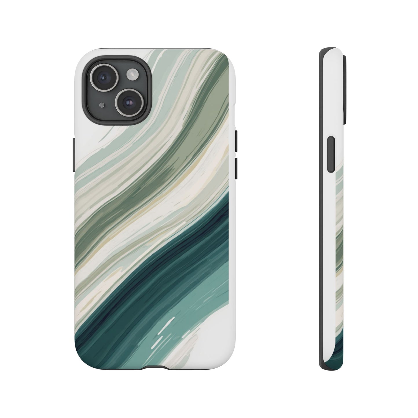 Sea Glass Drift Phone Case – Coastal Abstract Ocean Waves iPhone Case | Sage Green Minimalist Protective Cover