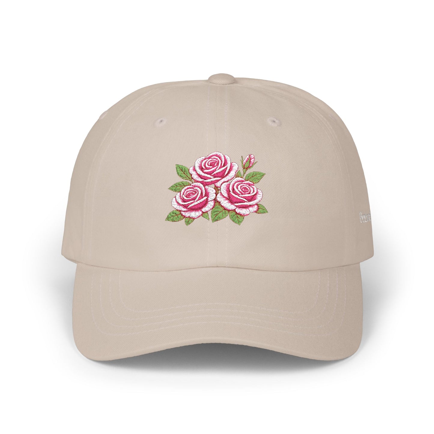 Embroidered Rose Floral Mama Dad Hat with Personalized Side Name