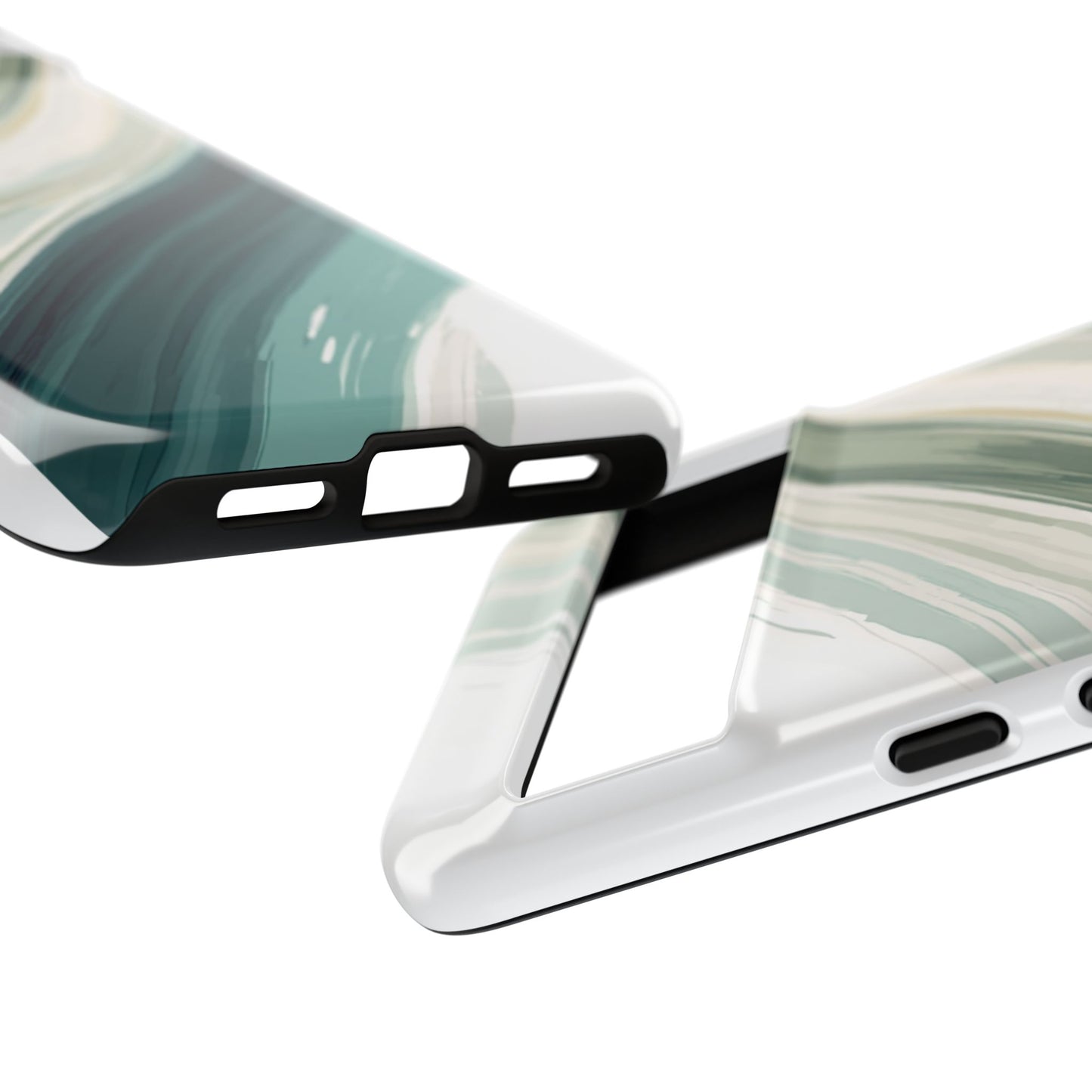 Sea Glass Drift Phone Case – Coastal Abstract Ocean Waves iPhone Case | Sage Green Minimalist Protective Cover