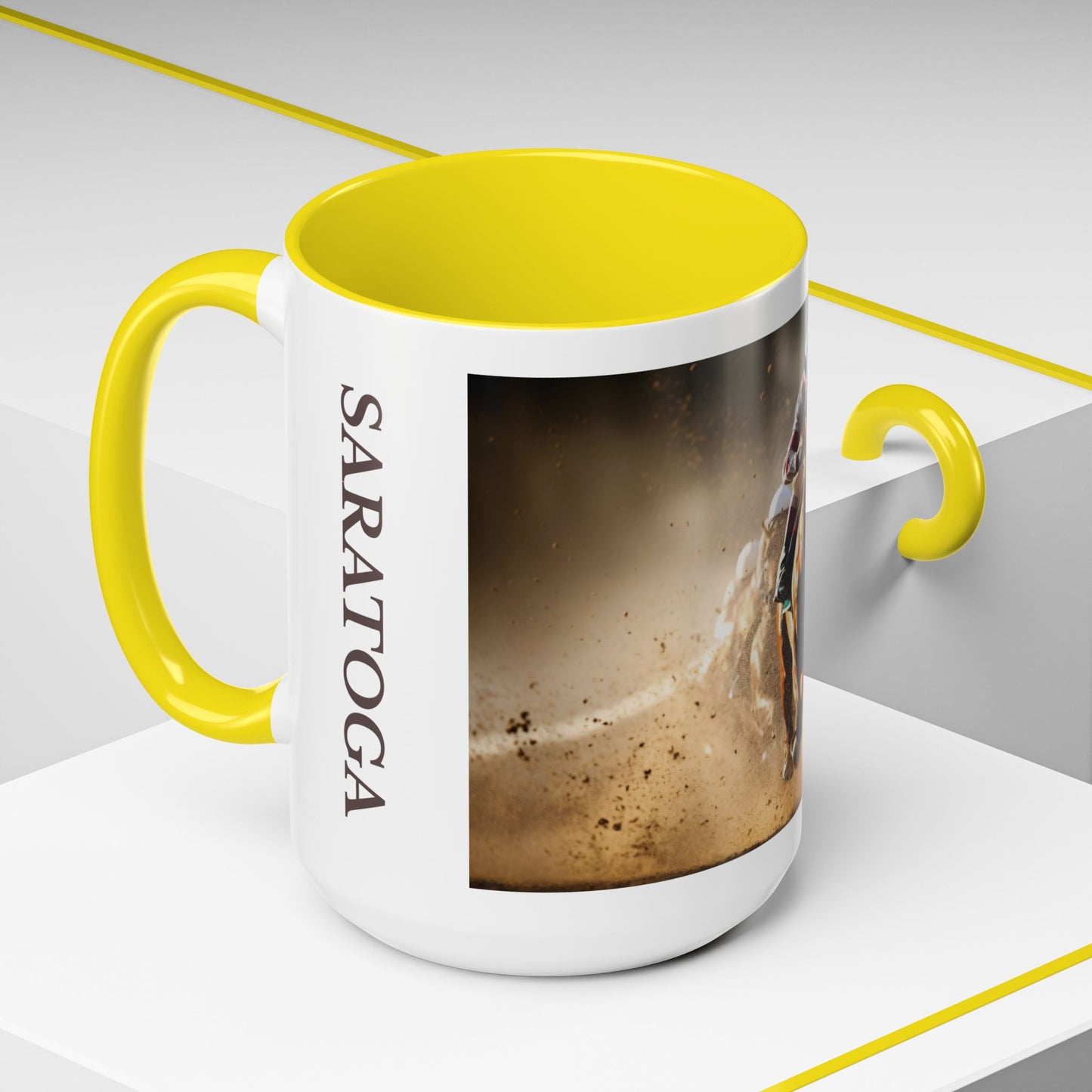 Horse-Inspired Saratoga Coffee Mug, Equestrian Town-Inspired Accent Coffee Mug, 15oz