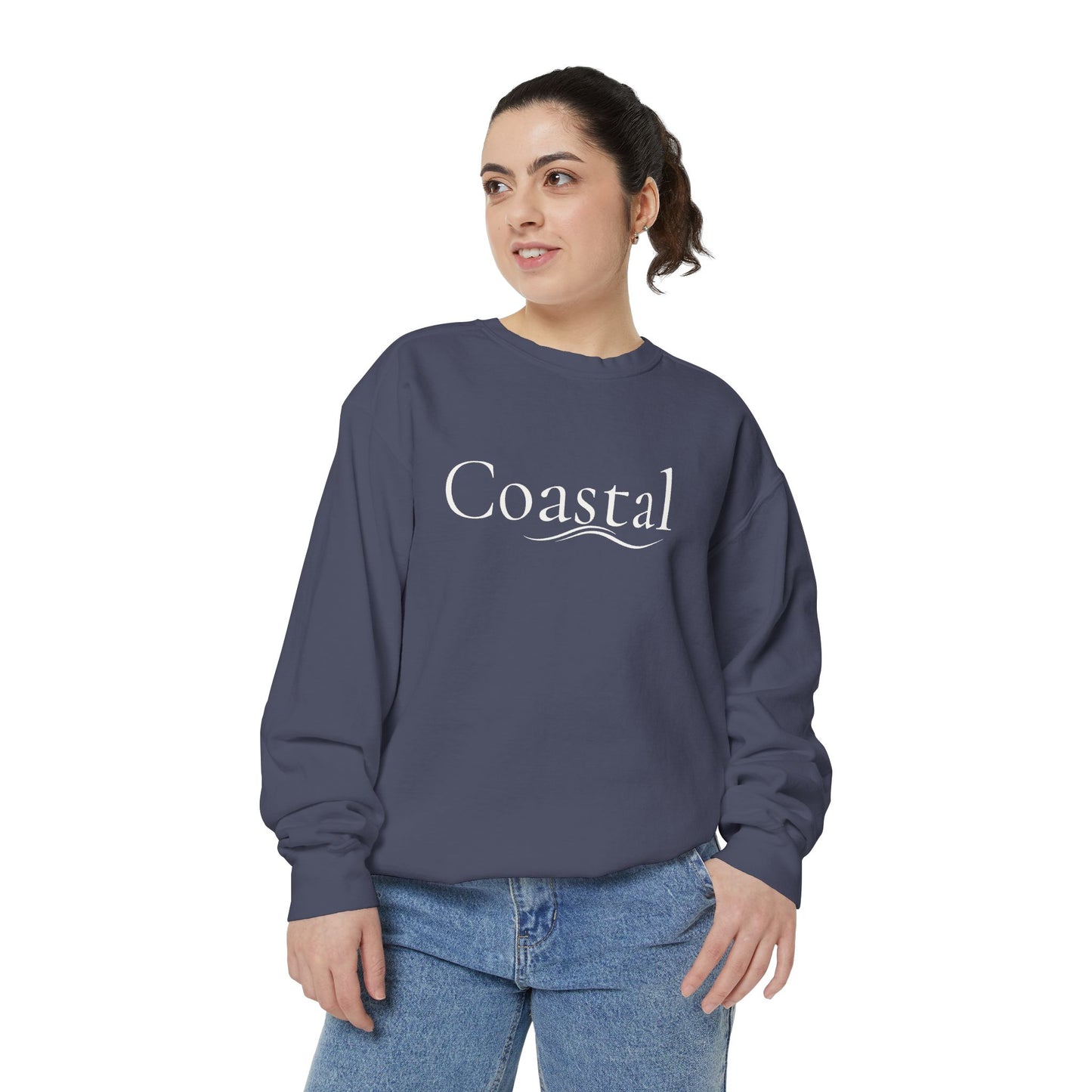 Beach Graphic Sweatshirt — Retro Wave Script Pullover