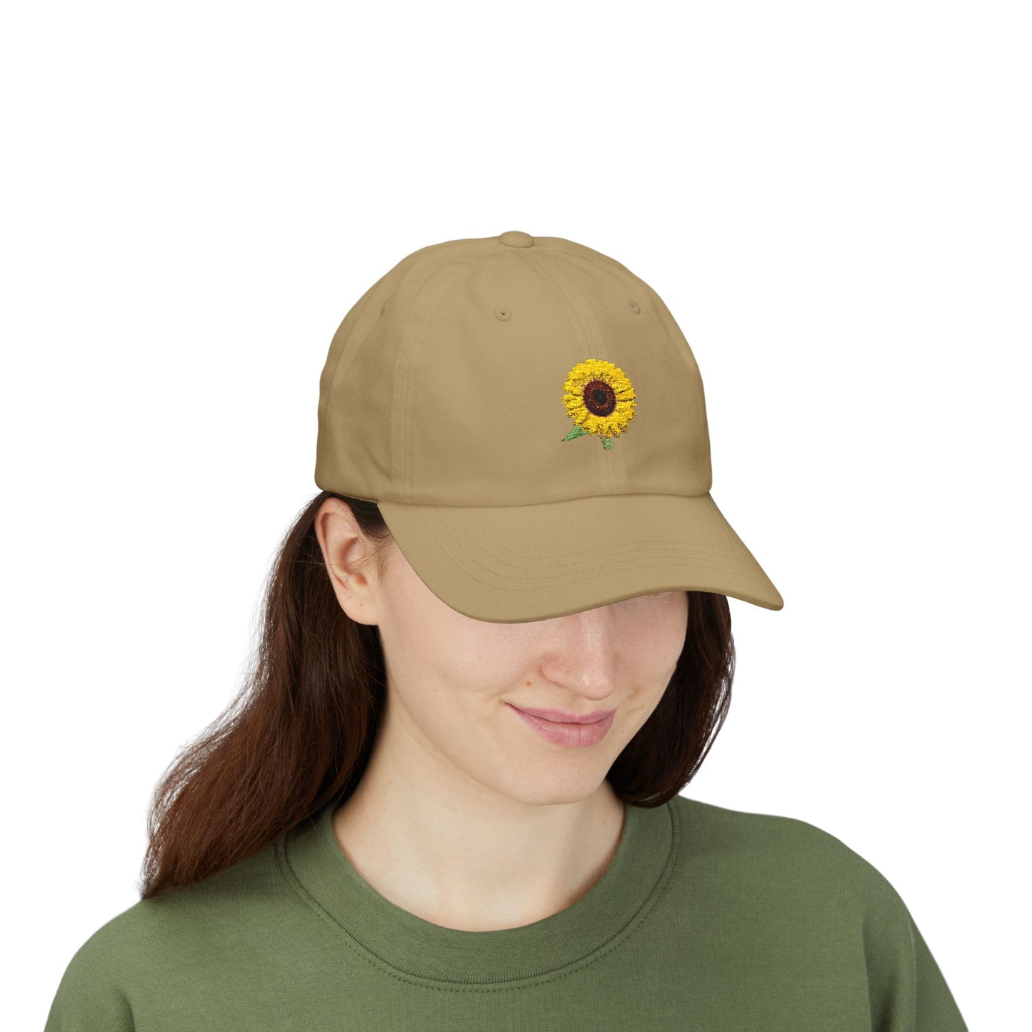 Black-Eyed Susan Mom Embroidered  Dad Cap (white font)