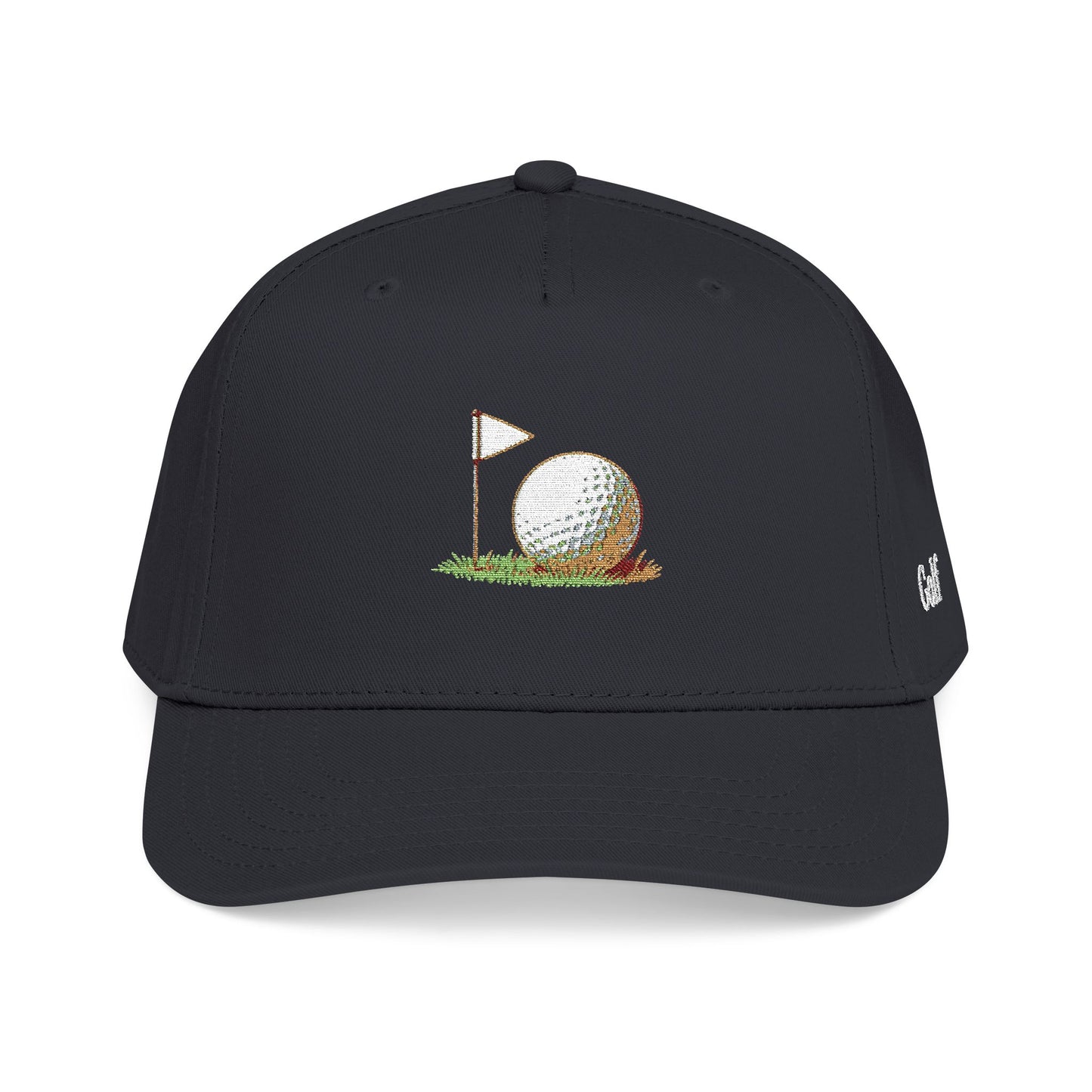 Vintage Golf Mid Profile Baseball Cap – Embroidered Golf Ball Flag Hat
