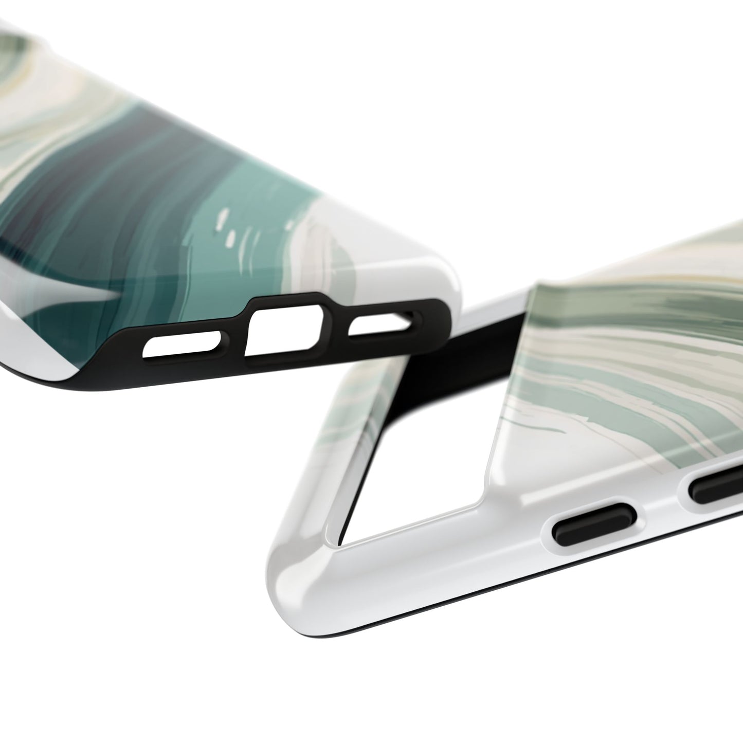 Sea Glass Drift Phone Case – Coastal Abstract Ocean Waves iPhone Case | Sage Green Minimalist Protective Cover