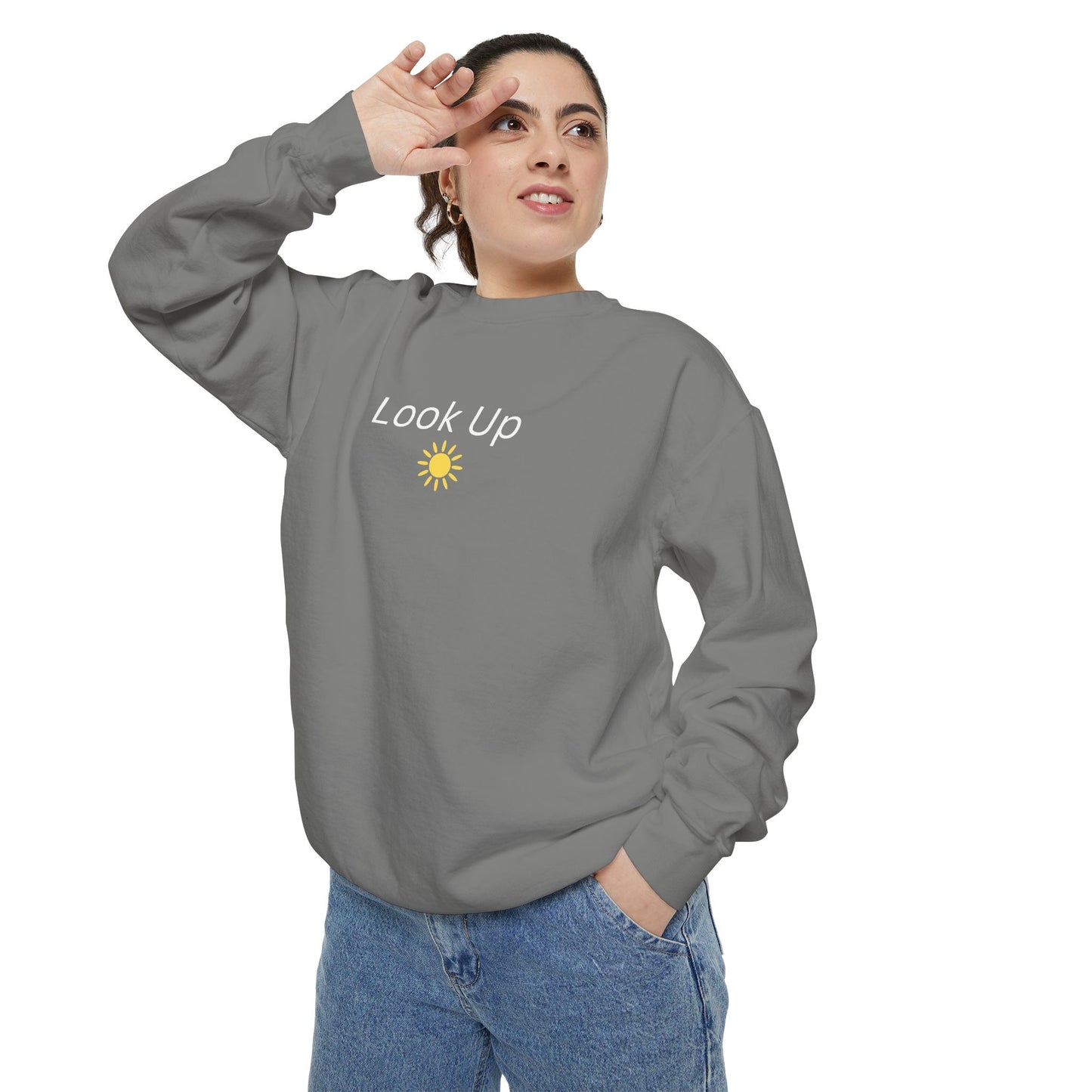 Look Up Sweatshirt- Minimal Sun Crewneck