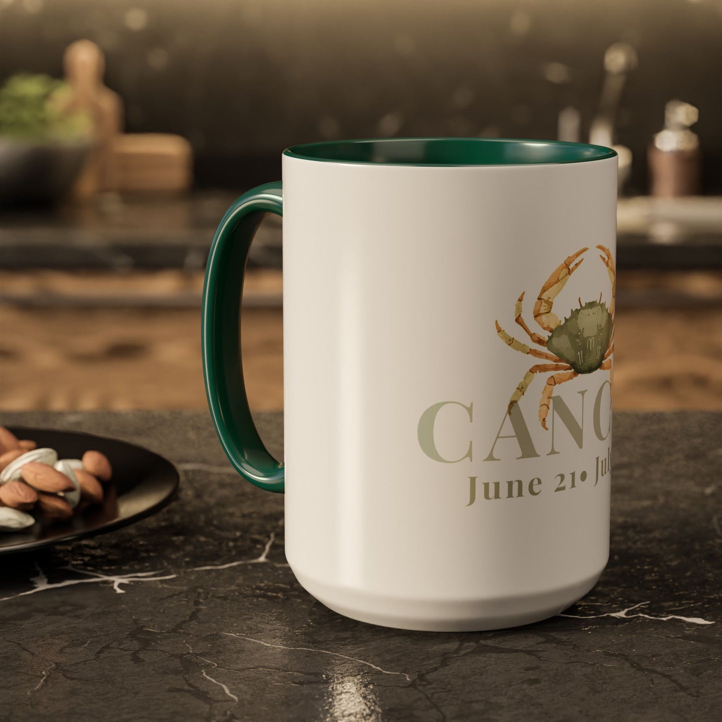 Cancer Zodiac Mug - June 21- July 22 Astrology Coffee Cup - Crab Zodiac Sign Mug - 15 oz.