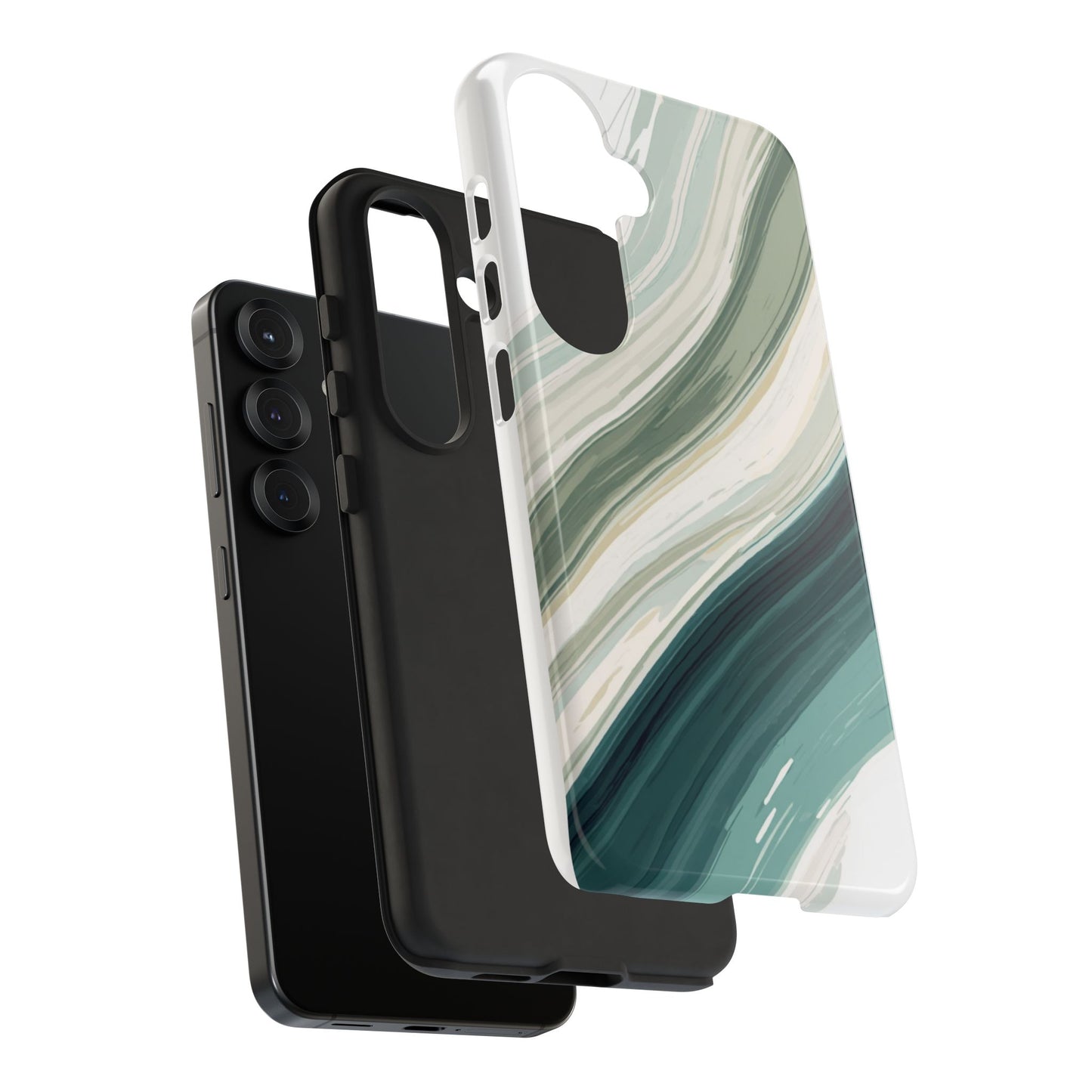 Sea Glass Drift Phone Case – Coastal Abstract Ocean Waves iPhone Case | Sage Green Minimalist Protective Cover
