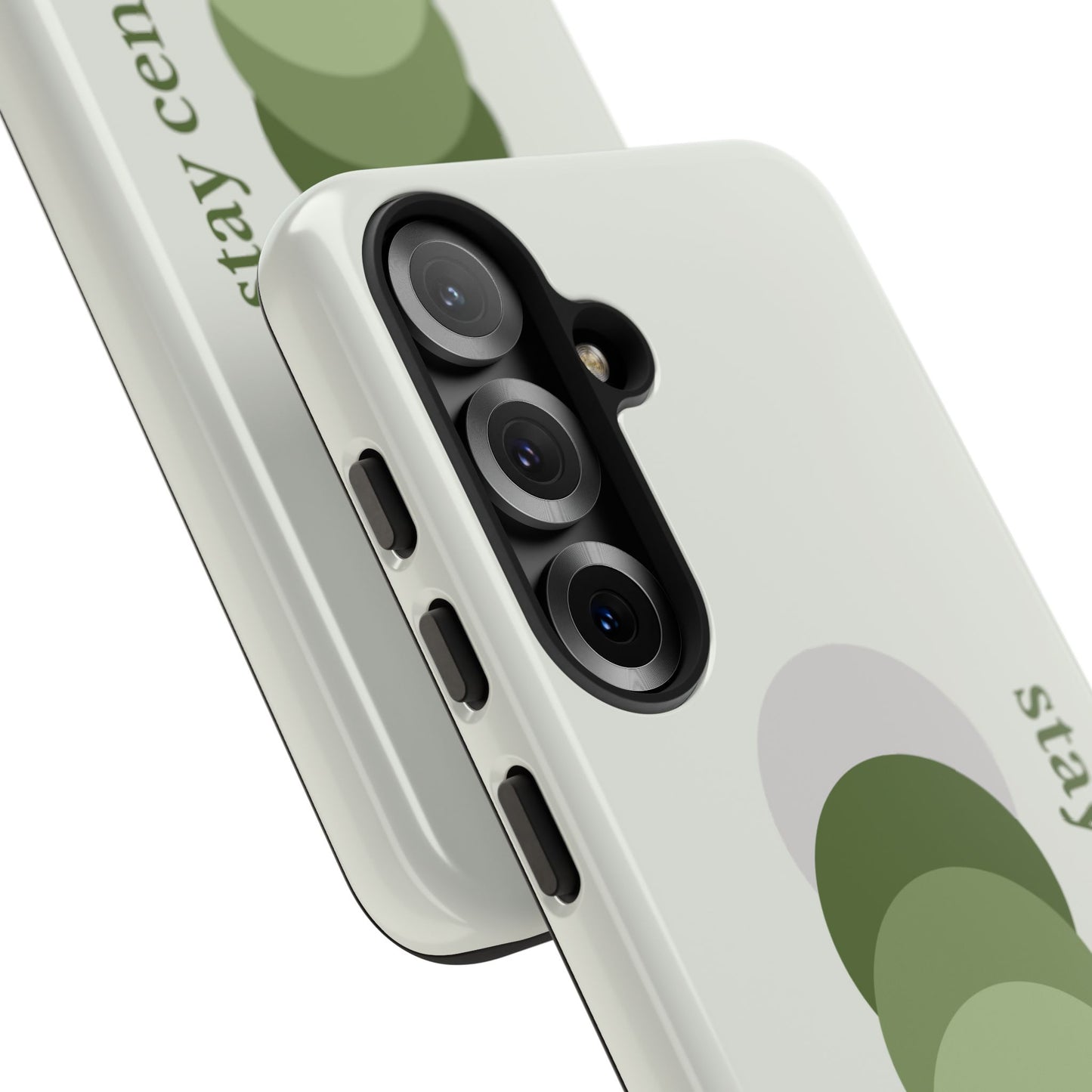 Stay Centered Minimalist Phone Case – Sage Green Wellness Aesthetic iPhone Case | Modern Neutral Protective Cover
