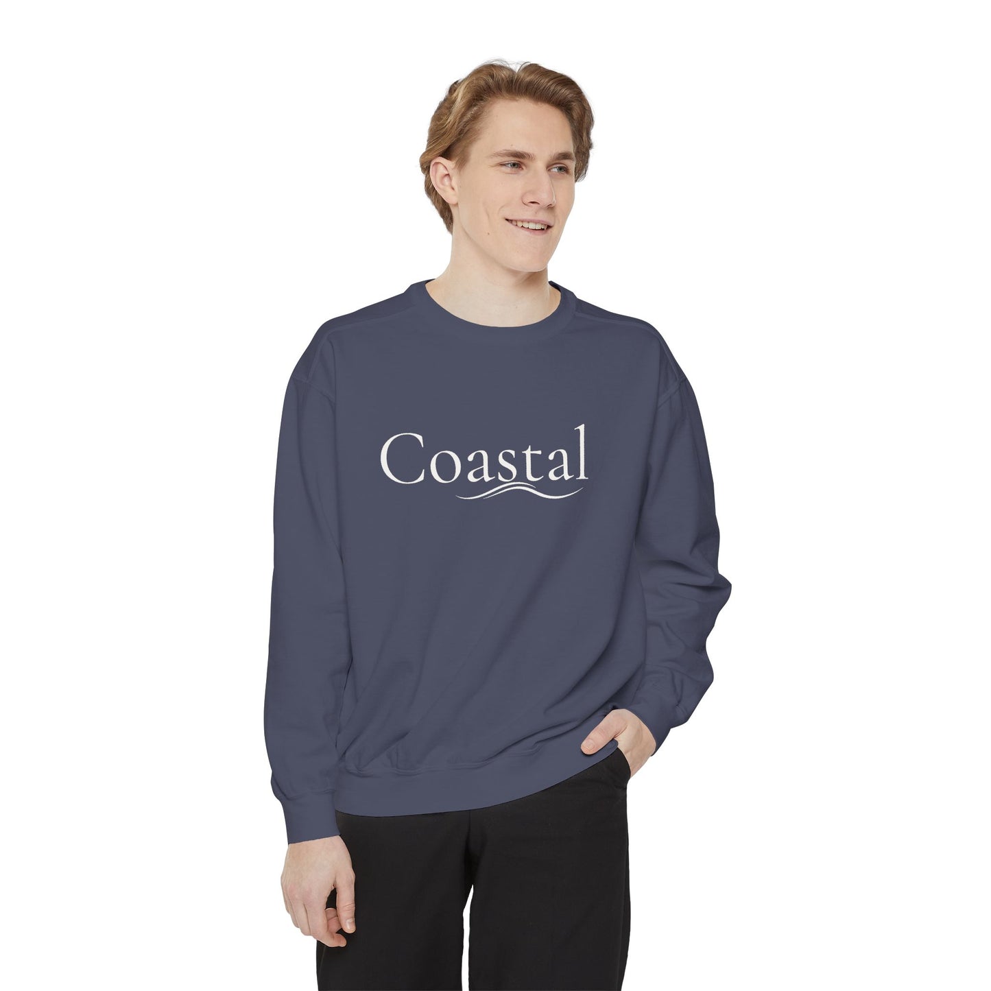 Beach Graphic Sweatshirt — Retro Wave Script Pullover