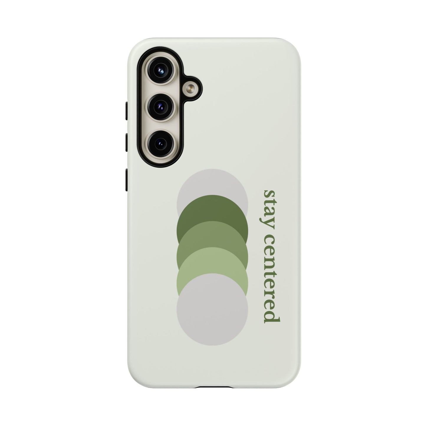 Stay Centered Minimalist Phone Case – Sage Green Wellness Aesthetic iPhone Case | Modern Neutral Protective Cover