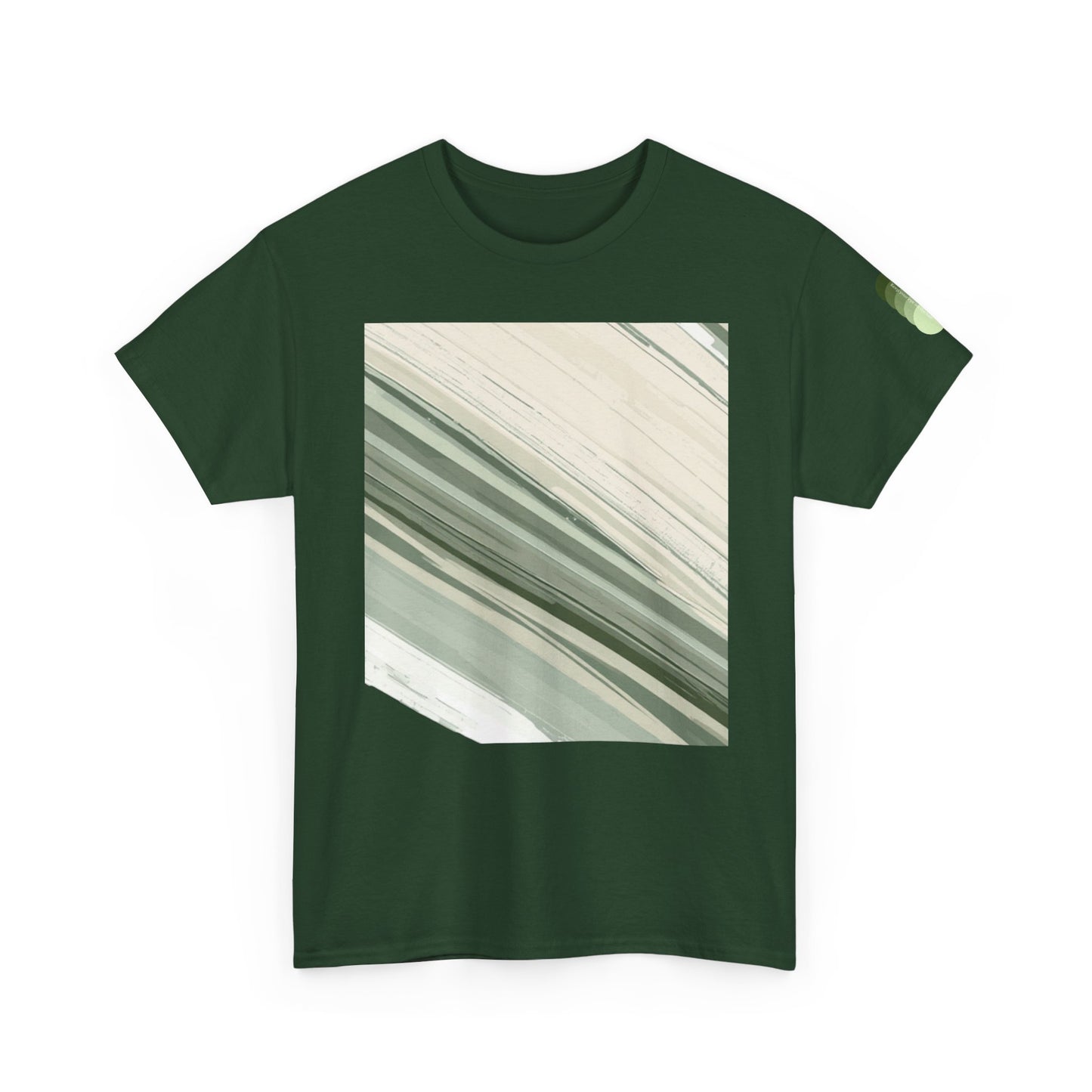 Sea Glass Drift Unisex Heavy Cotton Tee – Abstract Coastal Wave Graphic Shirt | Minimalist Sage Green Aesthetic Tee