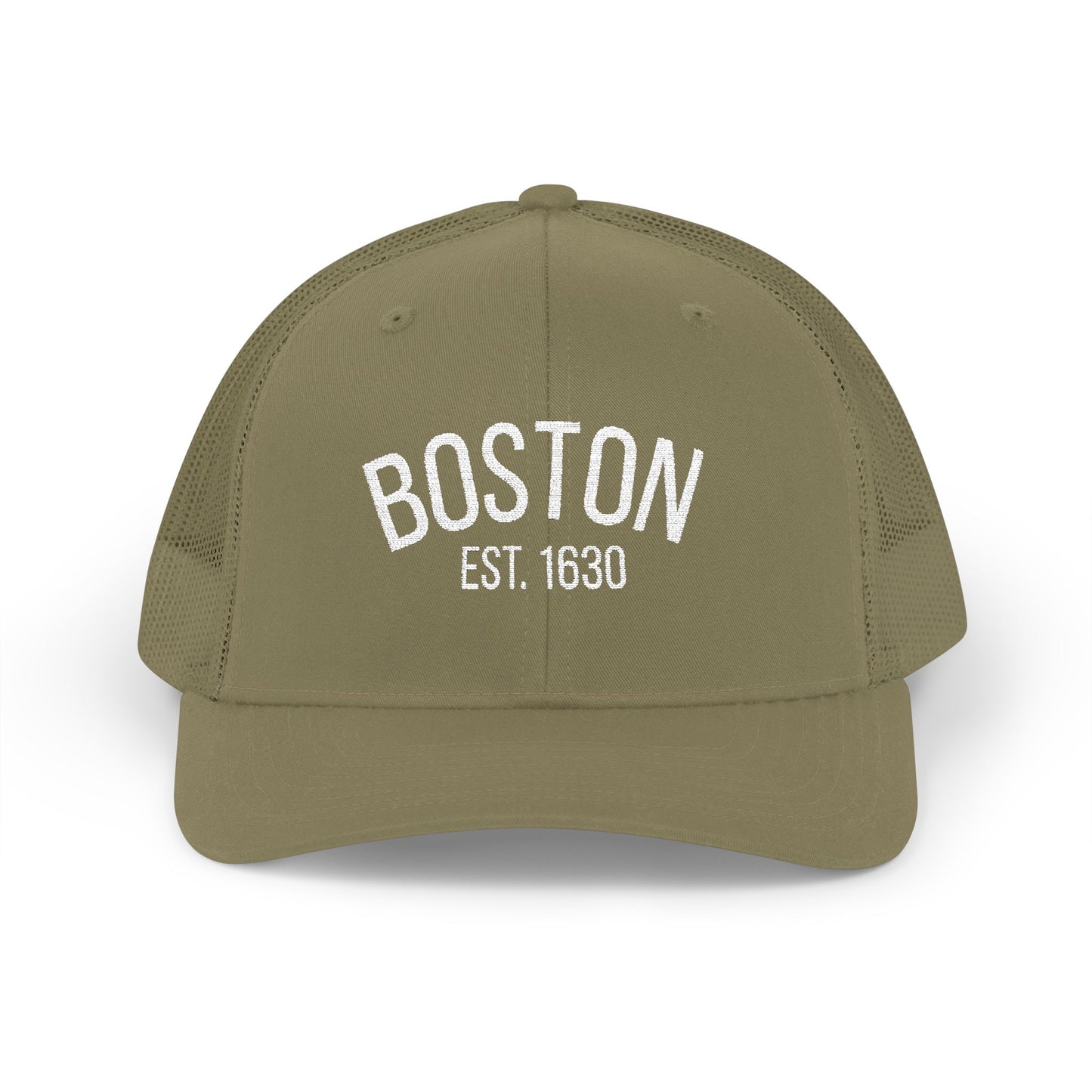 Boston Embroidered Trucker Cap — 'BOSTON EST. 1630' Snapback Hat