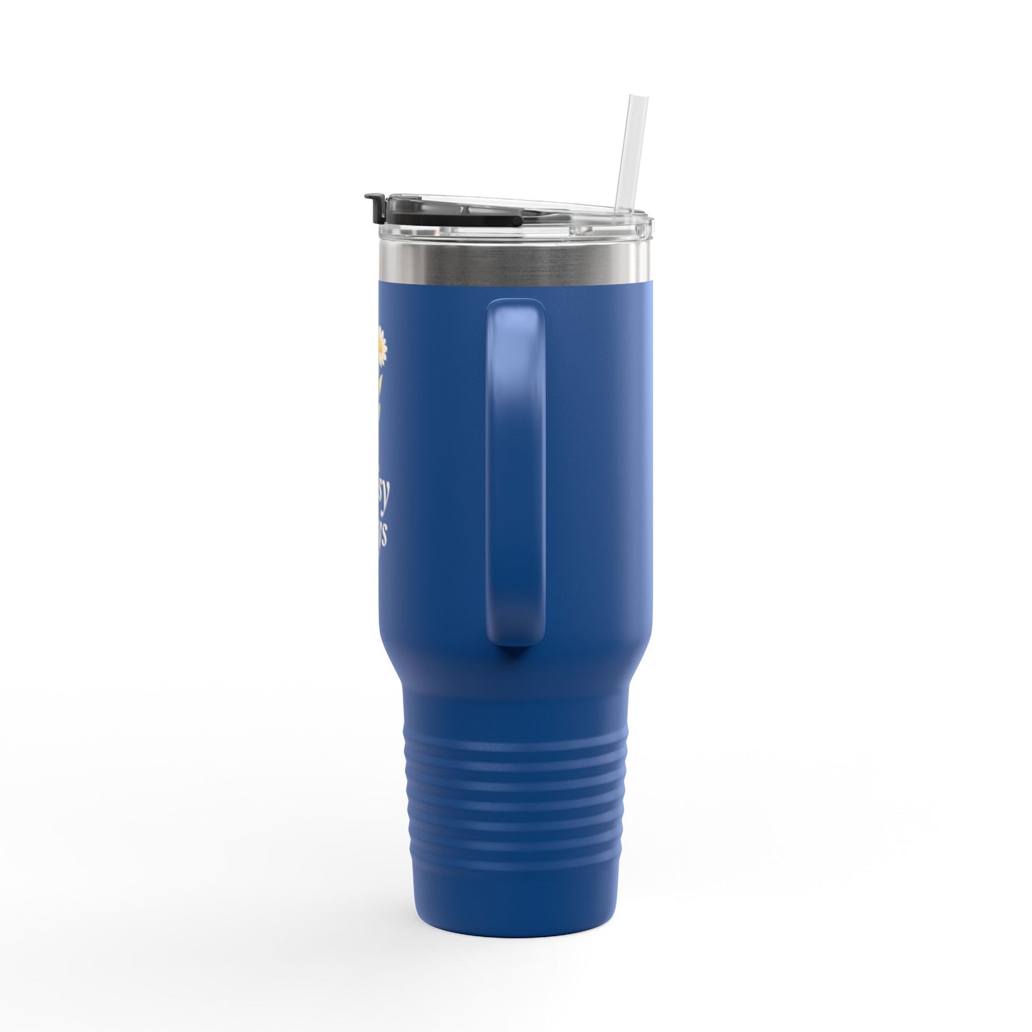 Daisy Days 40 oz Insulated Travel Mug | Floral Tumbler with Handle