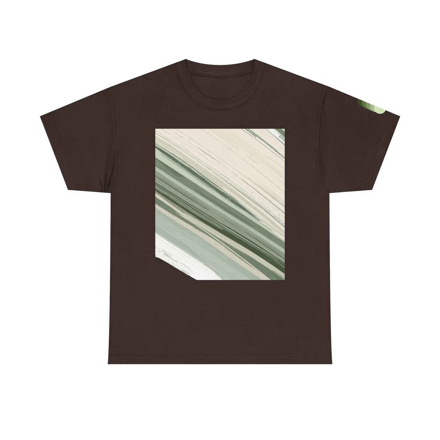 Sea Glass Drift Unisex Heavy Cotton Tee – Abstract Coastal Wave Graphic Shirt | Minimalist Sage Green Aesthetic Tee