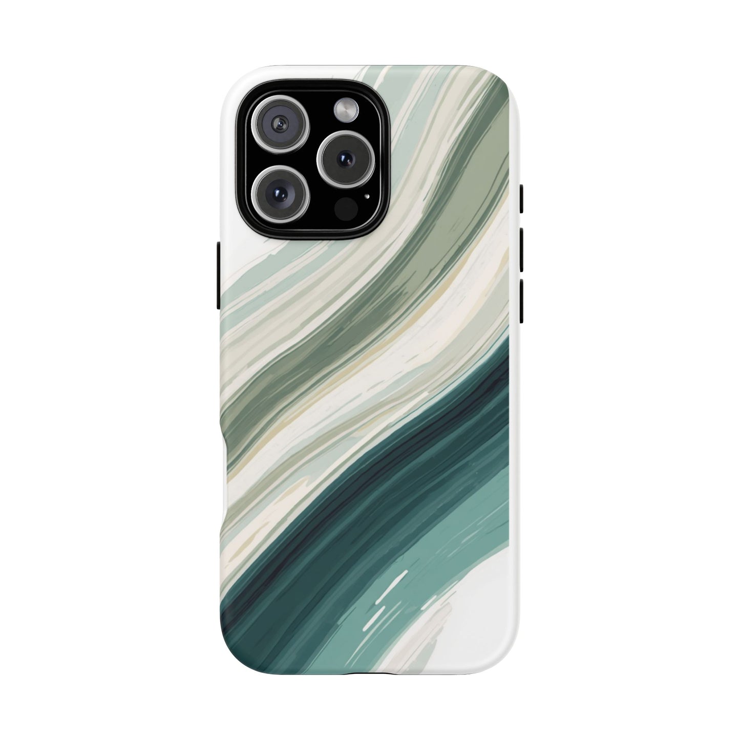 Sea Glass Drift Phone Case – Coastal Abstract Ocean Waves iPhone Case | Sage Green Minimalist Protective Cover