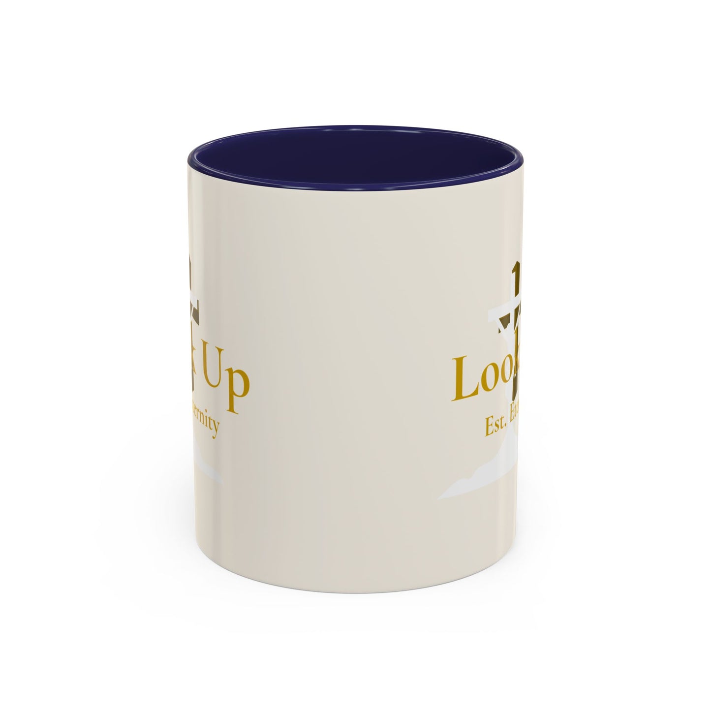 Look Up Est. Eternity Accent Coffee Mug with Cross – 11 oz & 15 oz