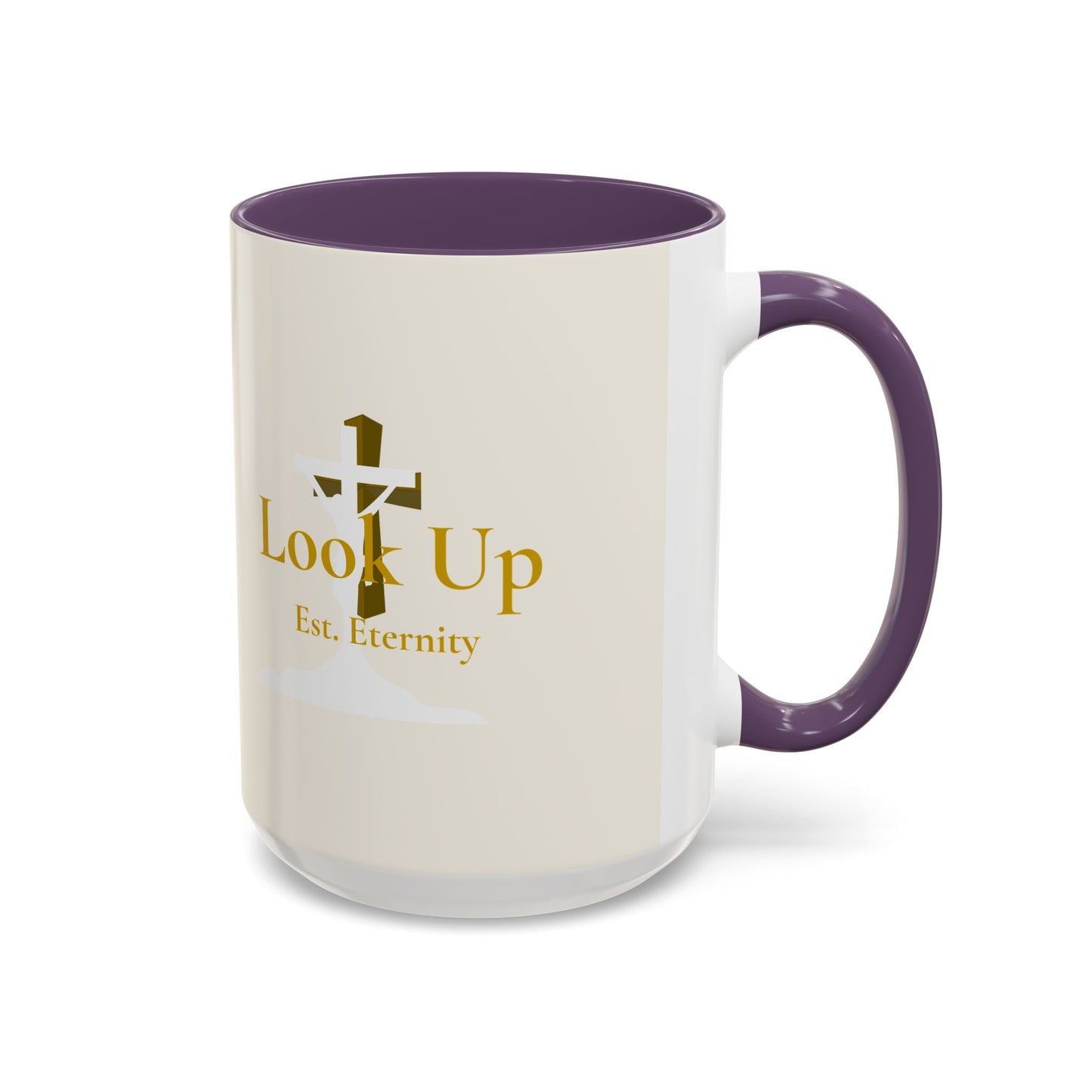 Look Up Est. Eternity Accent Coffee Mug with Cross – 11 oz & 15 oz