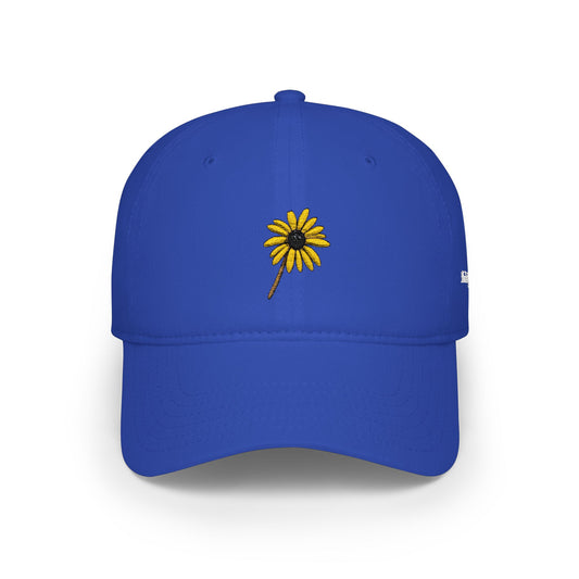 Black-Eyed Susan Mom Cap — Low Profile Baseball Hat with Embroidered flower