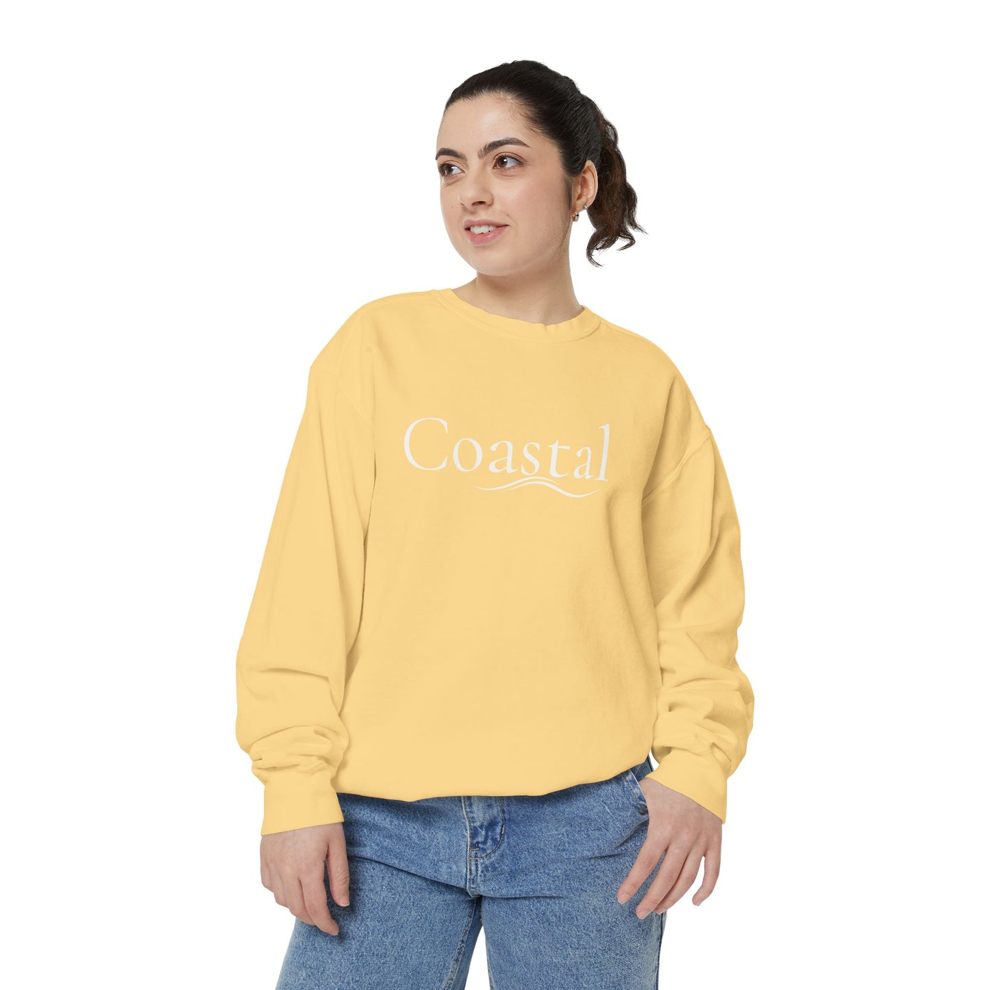 Beach Graphic Sweatshirt — Retro Wave Script Pullover