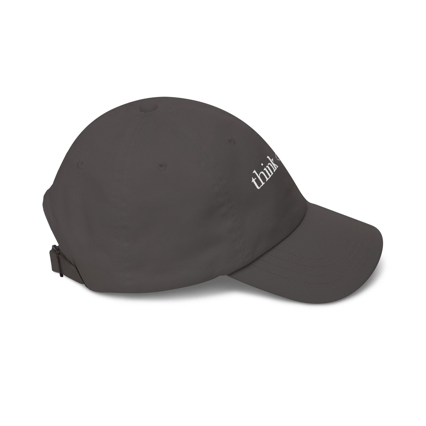 think < do > Minimalist Embroidered Dad Cap | Ivory Thread | Unisex Adjustable Hat