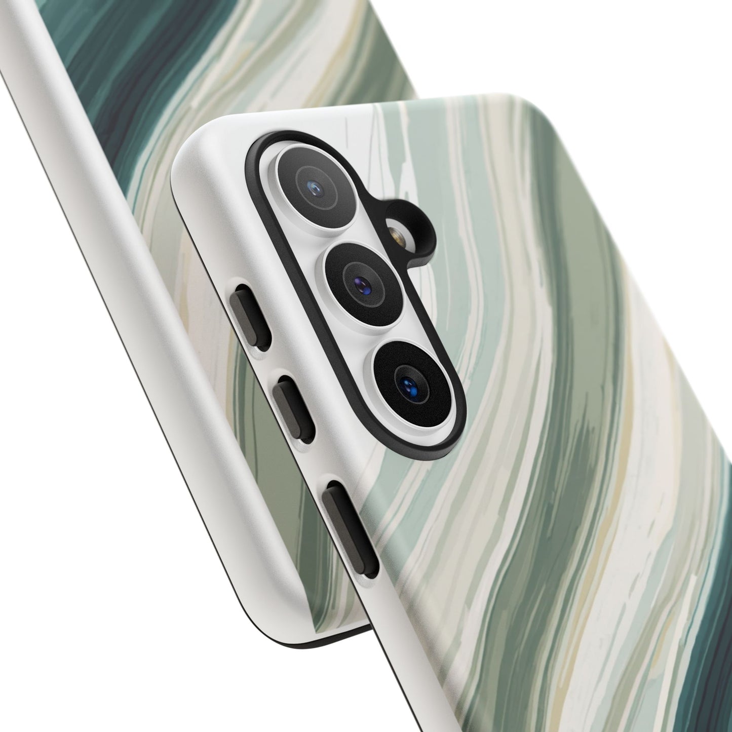 Sea Glass Drift Phone Case – Coastal Abstract Ocean Waves iPhone Case | Sage Green Minimalist Protective Cover