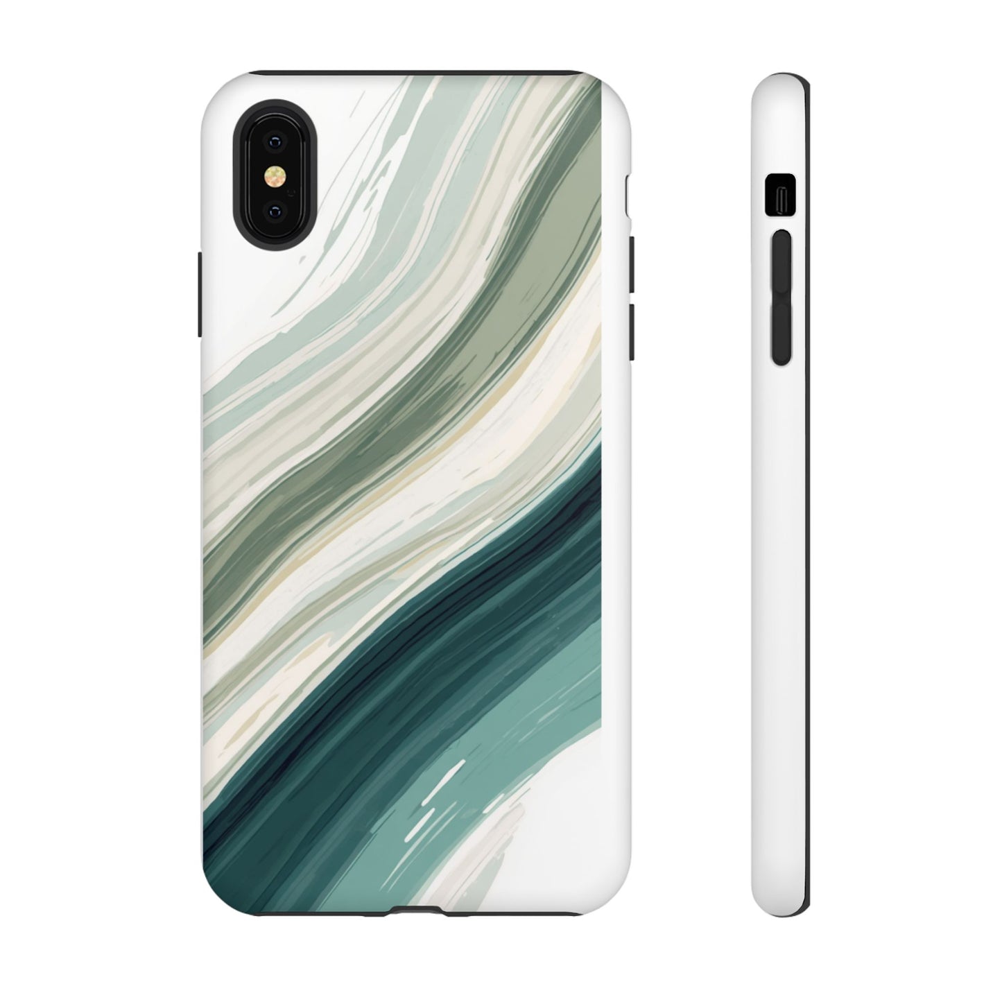 Sea Glass Drift Phone Case – Coastal Abstract Ocean Waves iPhone Case | Sage Green Minimalist Protective Cover