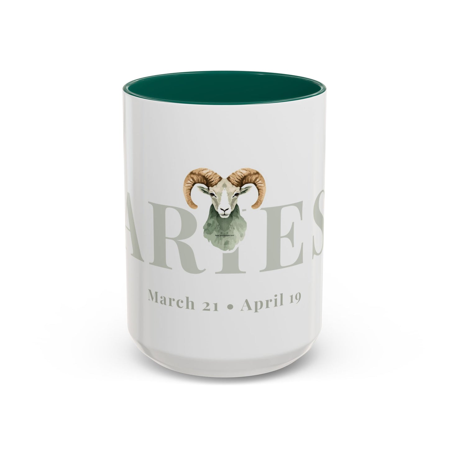 Aries Zodiac Mug - March 21 - April 19 Astrology Coffee Cup - Ram Zodiac Sign Mug - 15 oz.