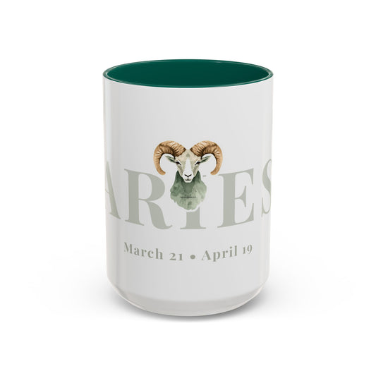 Aries Zodiac Mug - March 21 - April 19 Astrology Coffee Cup - Ram Zodiac Sign Mug - 15 oz.