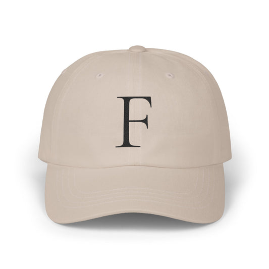 Wear My Story Embroidered Initial Hat - Letter F on the Classic Dad Cap