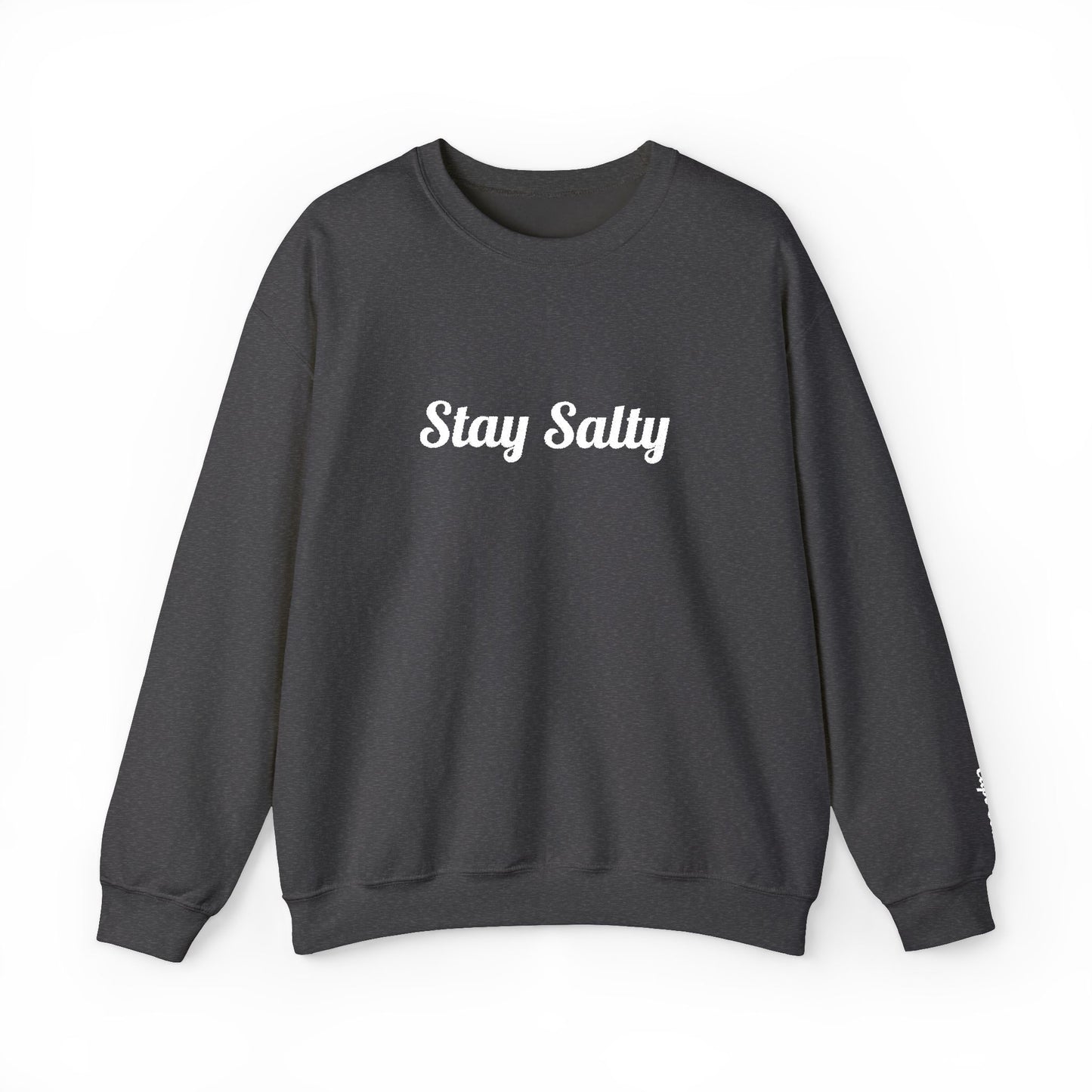 Personalize Embroidered crewneck Sweatshirt — Use your own words on front and left sleeve