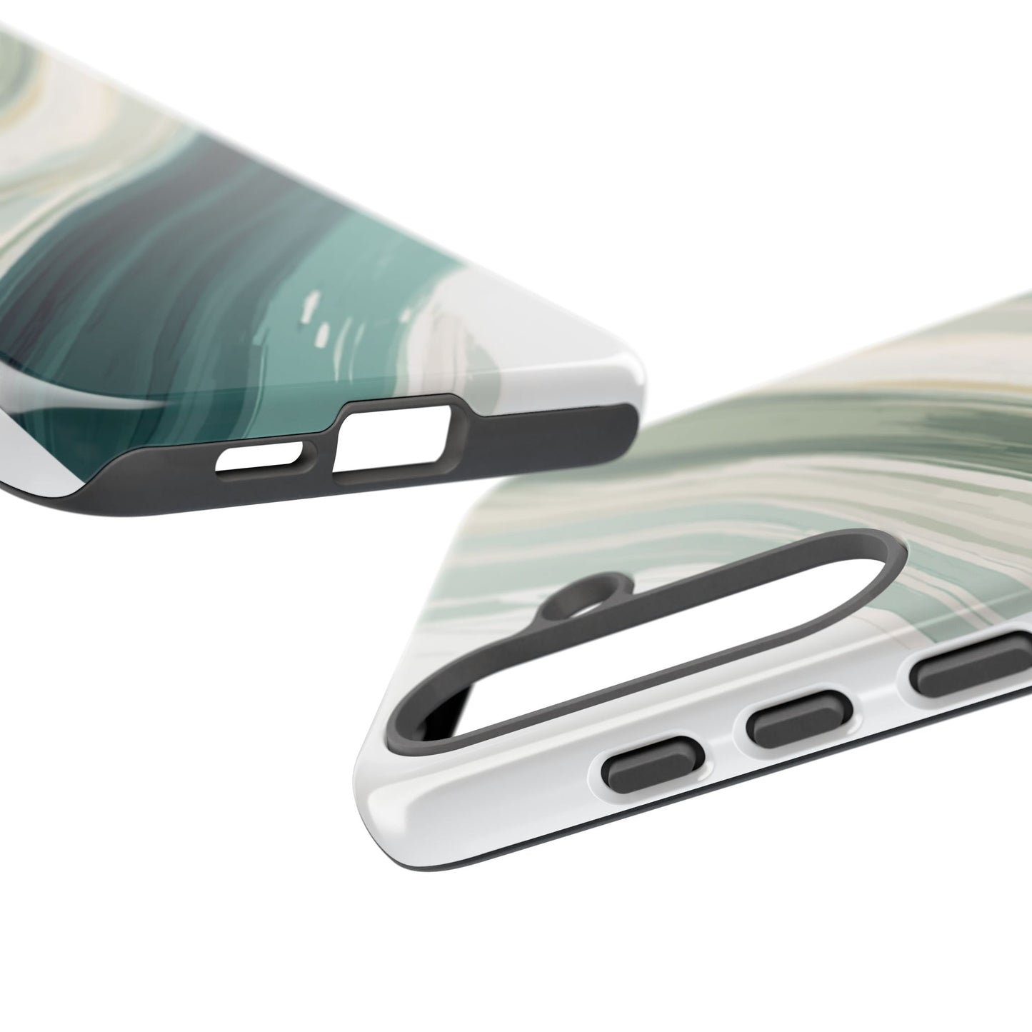 Sea Glass Drift Phone Case – Coastal Abstract Ocean Waves iPhone Case | Sage Green Minimalist Protective Cover