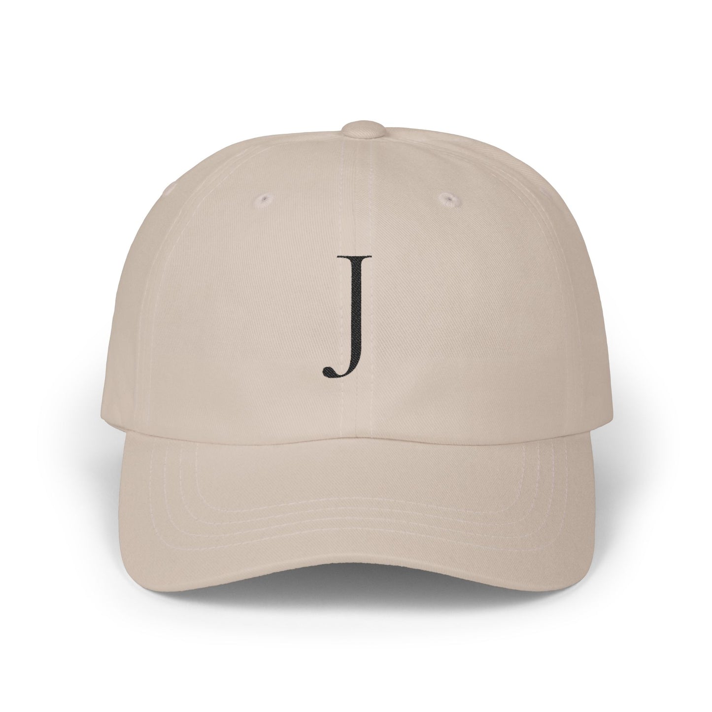Wear My Story Embroidered Initial Hat - Letter J on the Classic Dad Cap